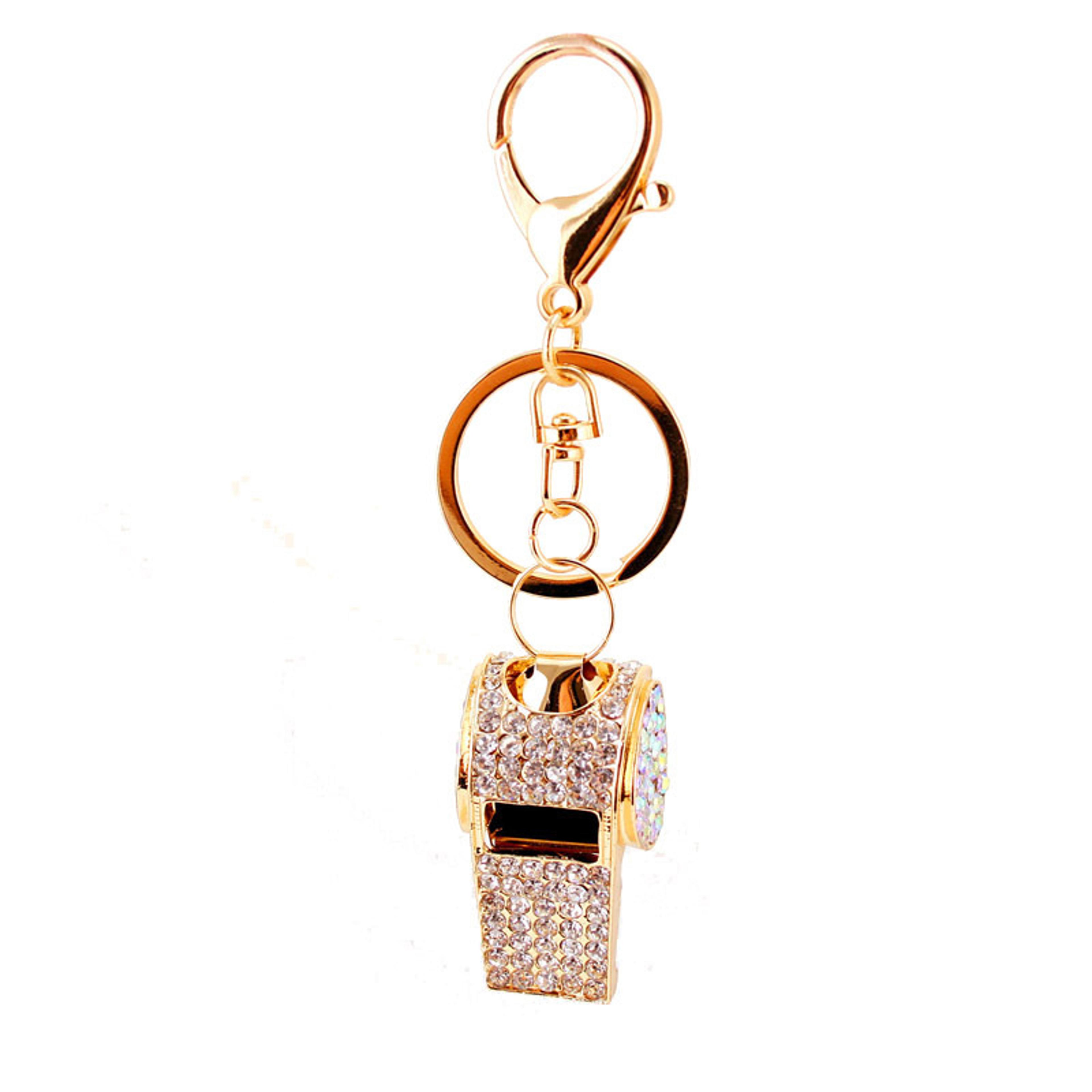 crystal coach safety whistle keychain with chain for sports outdoor and everyday carry