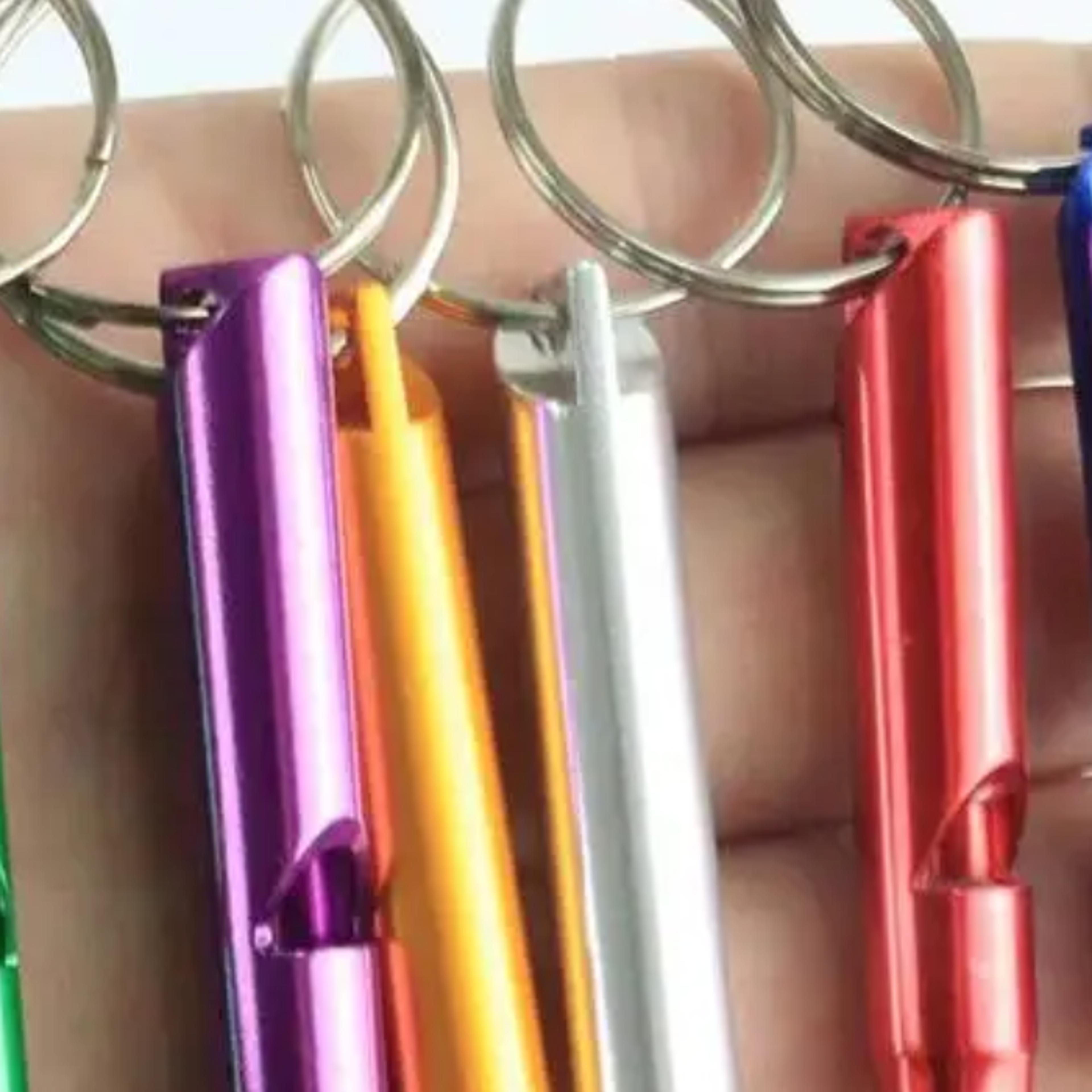 compact emergency survival whistle aluminum safety whistle keychain for camping hiking & everyday carry