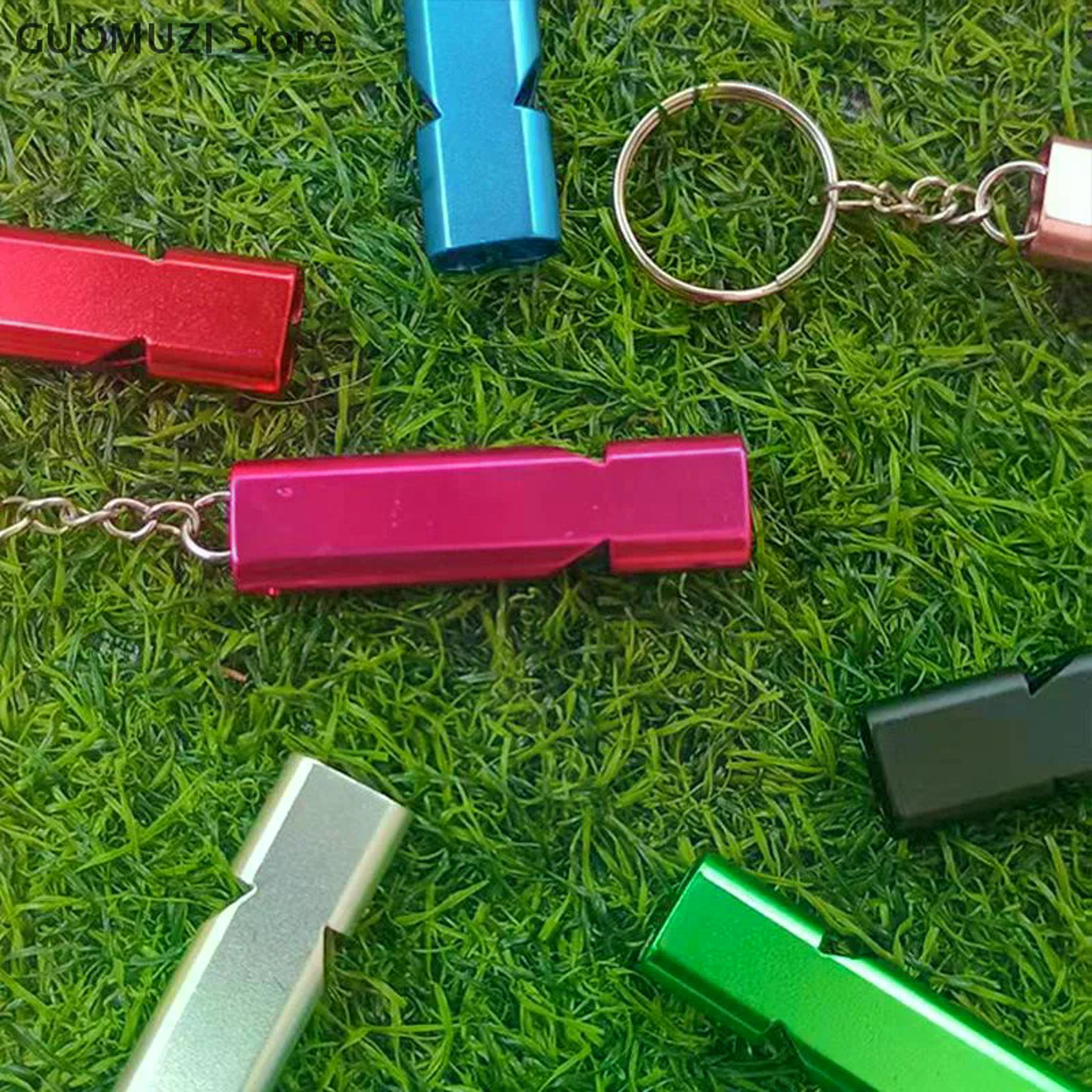 dual frequency survival whistle metal emergency whistle for camping hiking and outdoor safety