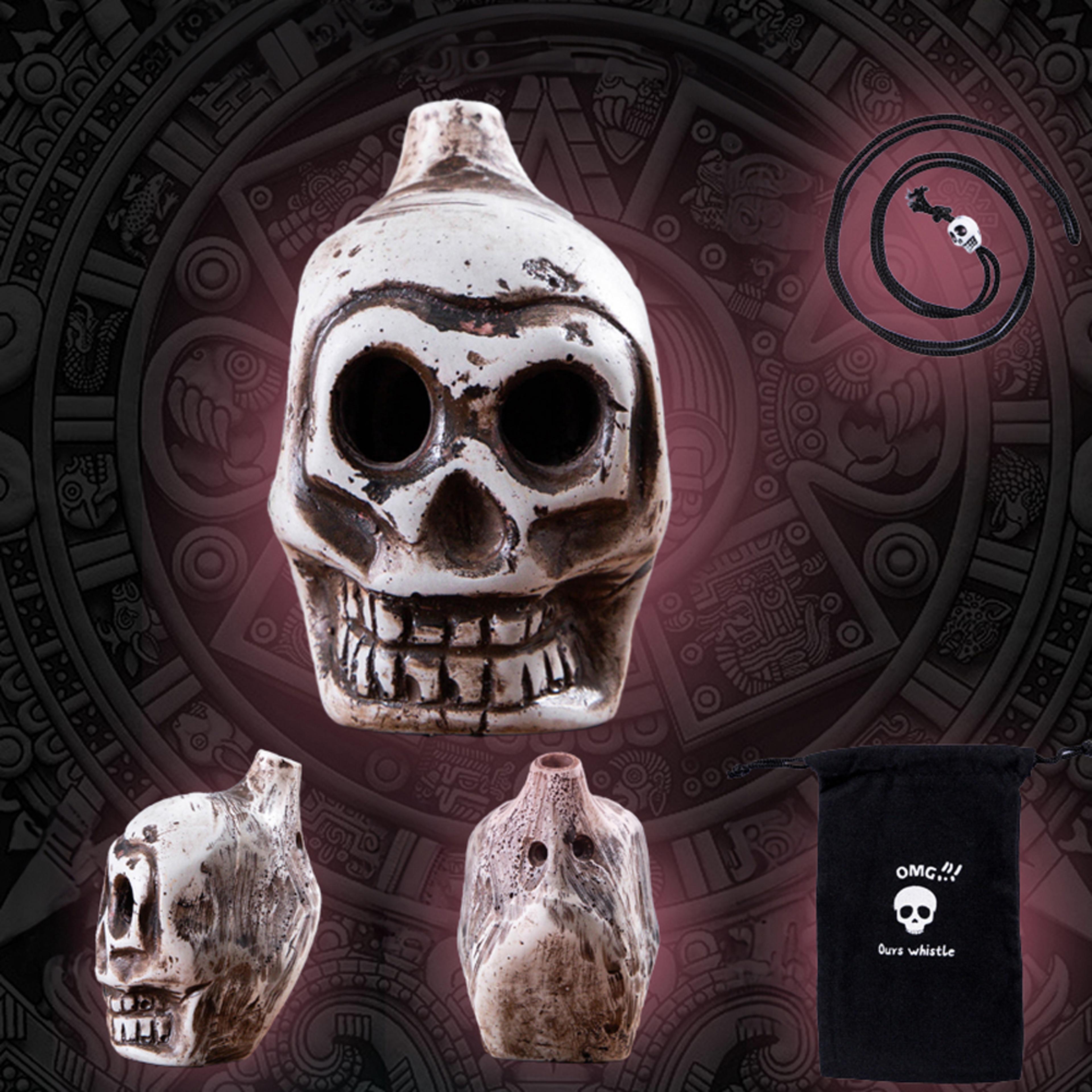 aztec skull death whistle loud halloween whistle human scream skull horn
