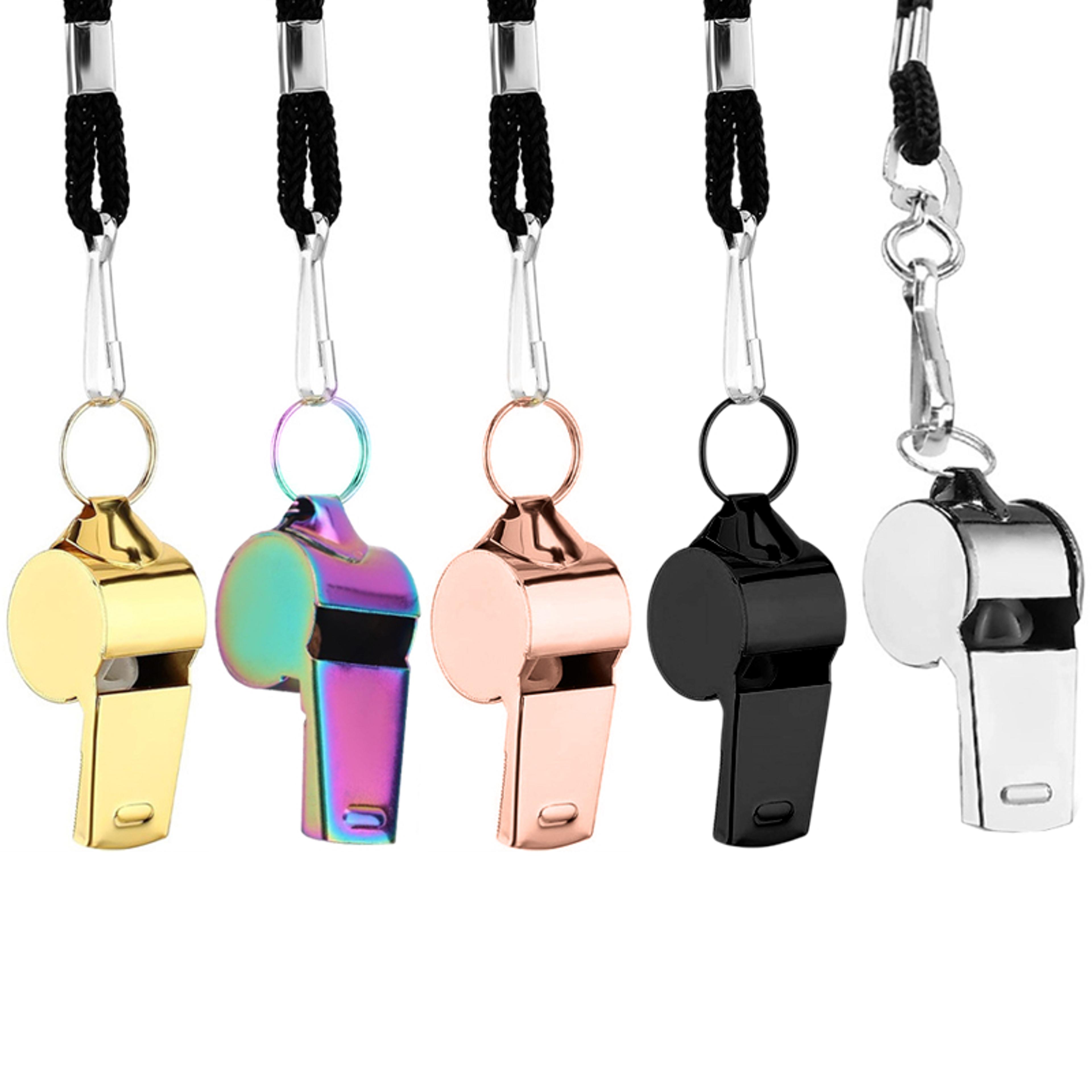 stainless steel survival whistle with lanyard loud emergency safety signal