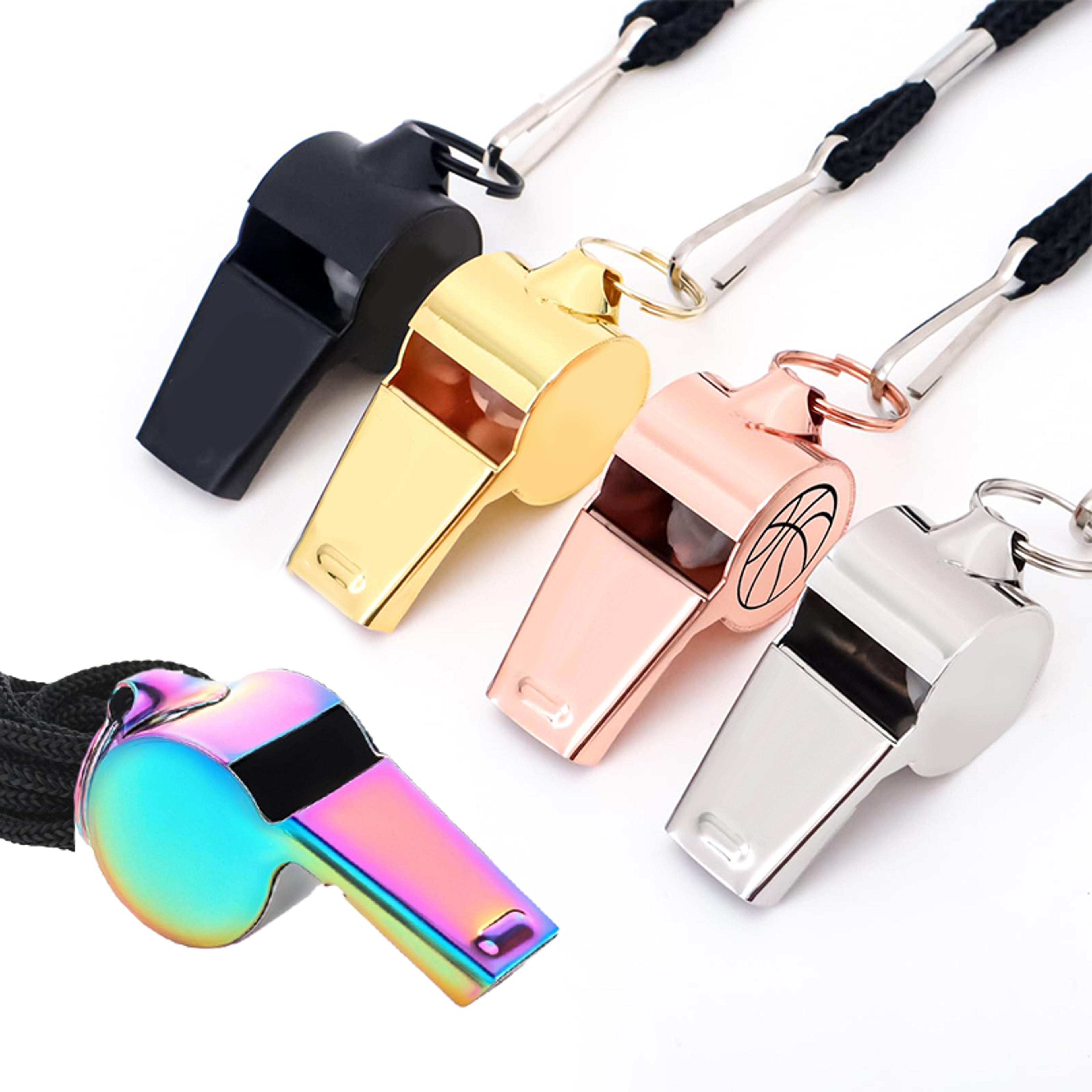 stainless steel survival whistle for camping hiking emergency safety with lanyard