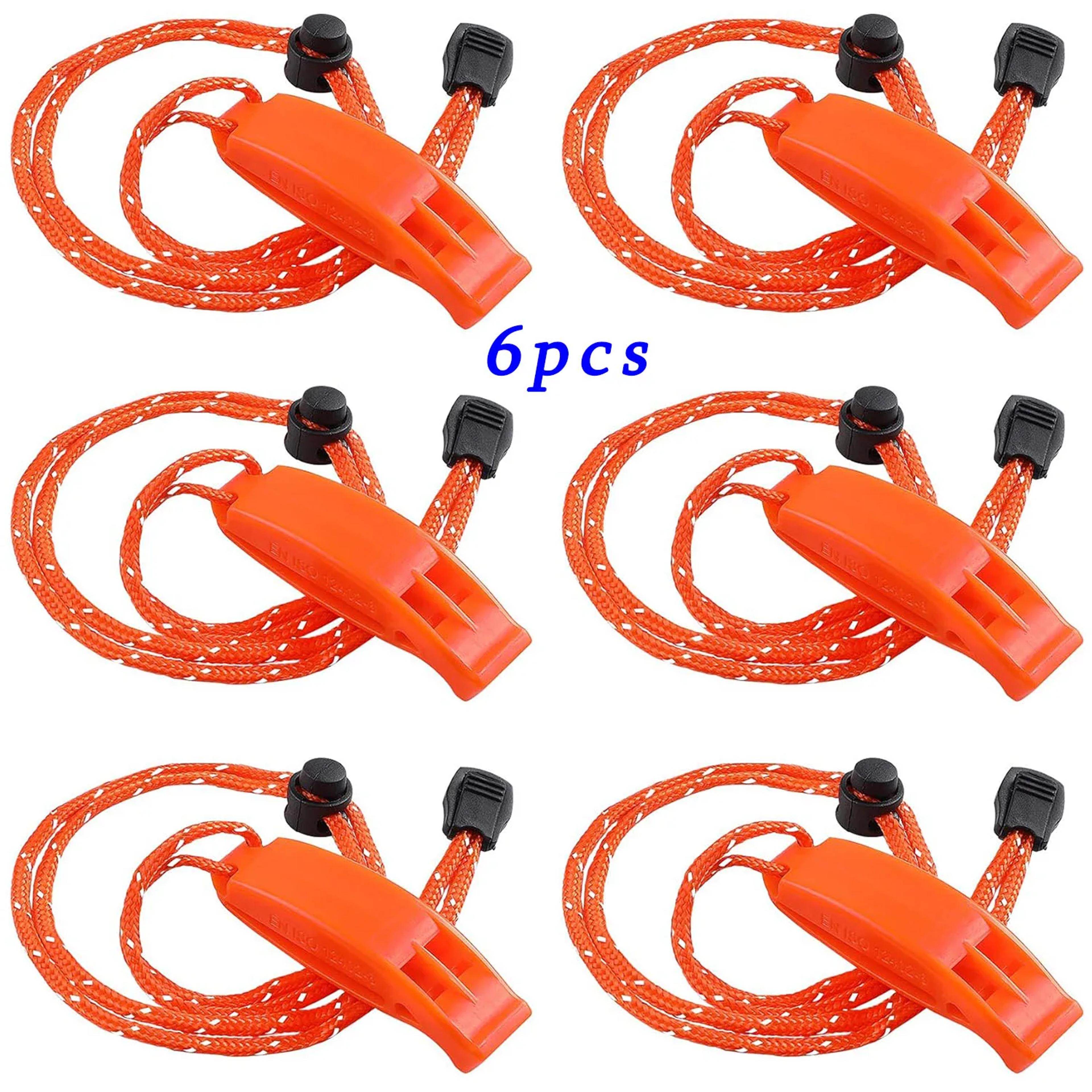 emergency whistle set with reflective lanyards for camping, hiking & survival