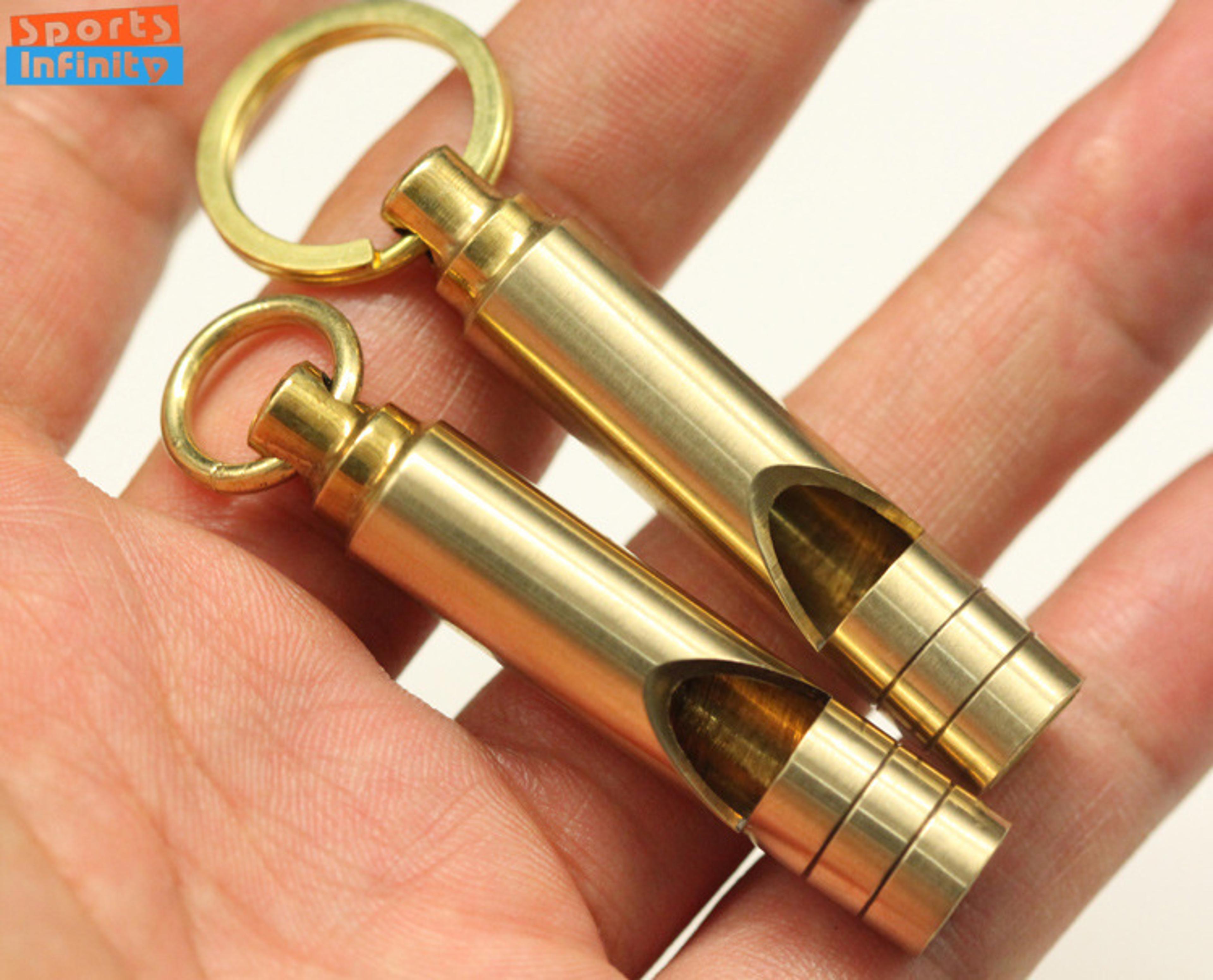 vintage brass survival whistle keychain emergency whistle for camping hiking & rescue
