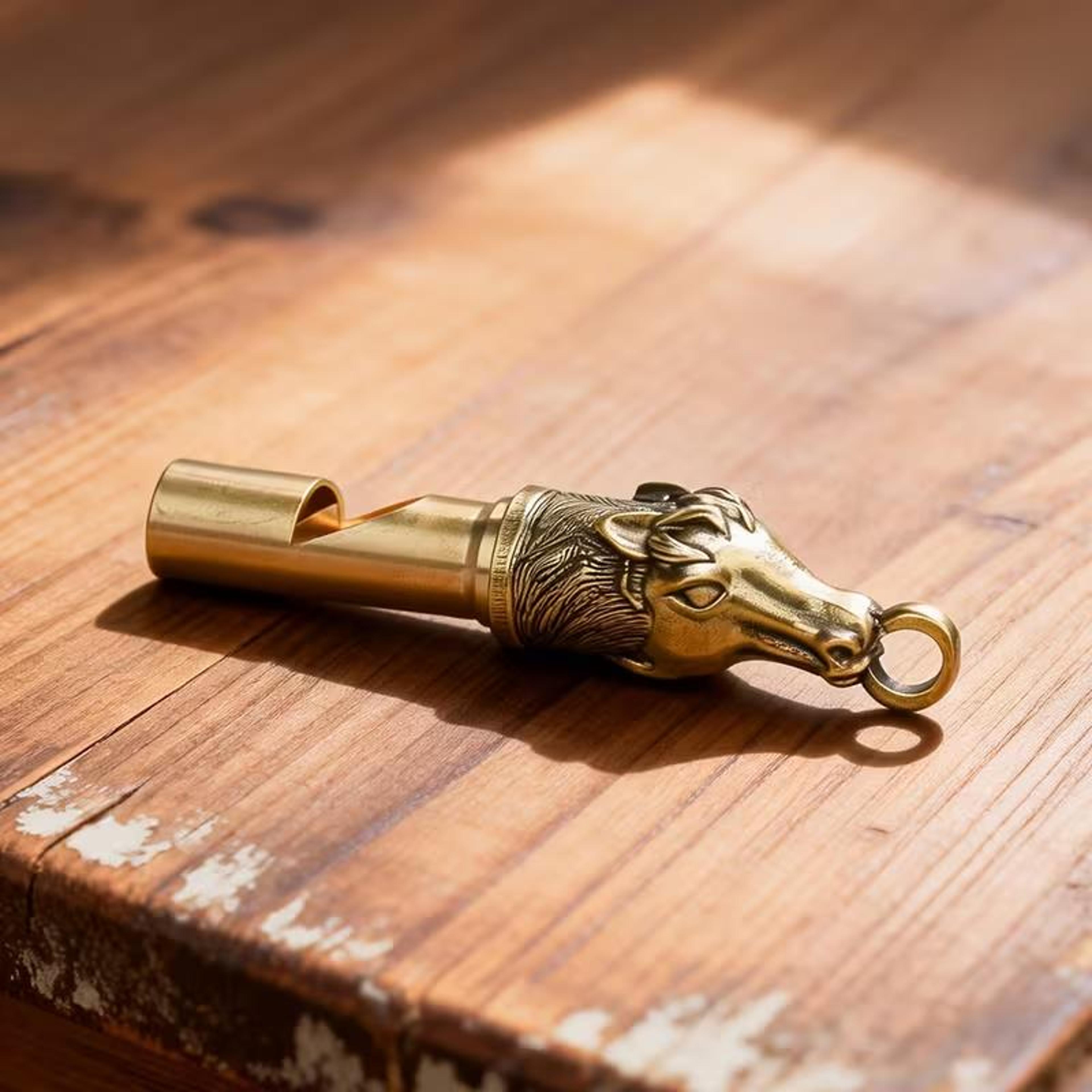 brass emergency whistle for hiking, camping & rescue with high-pitch survival signal
