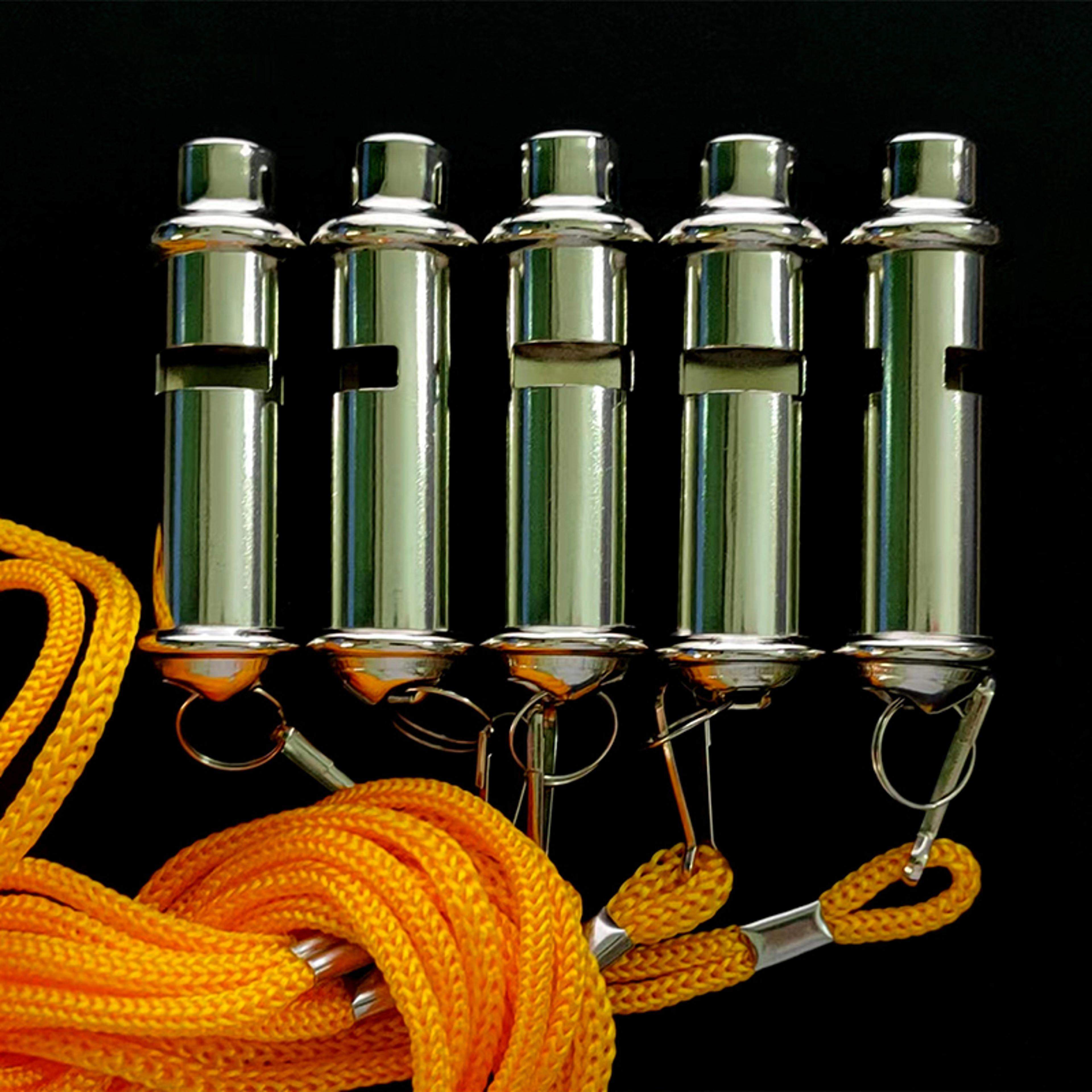 professional referee whistle with neck chain loud stainless steel whistle for sports training & safety