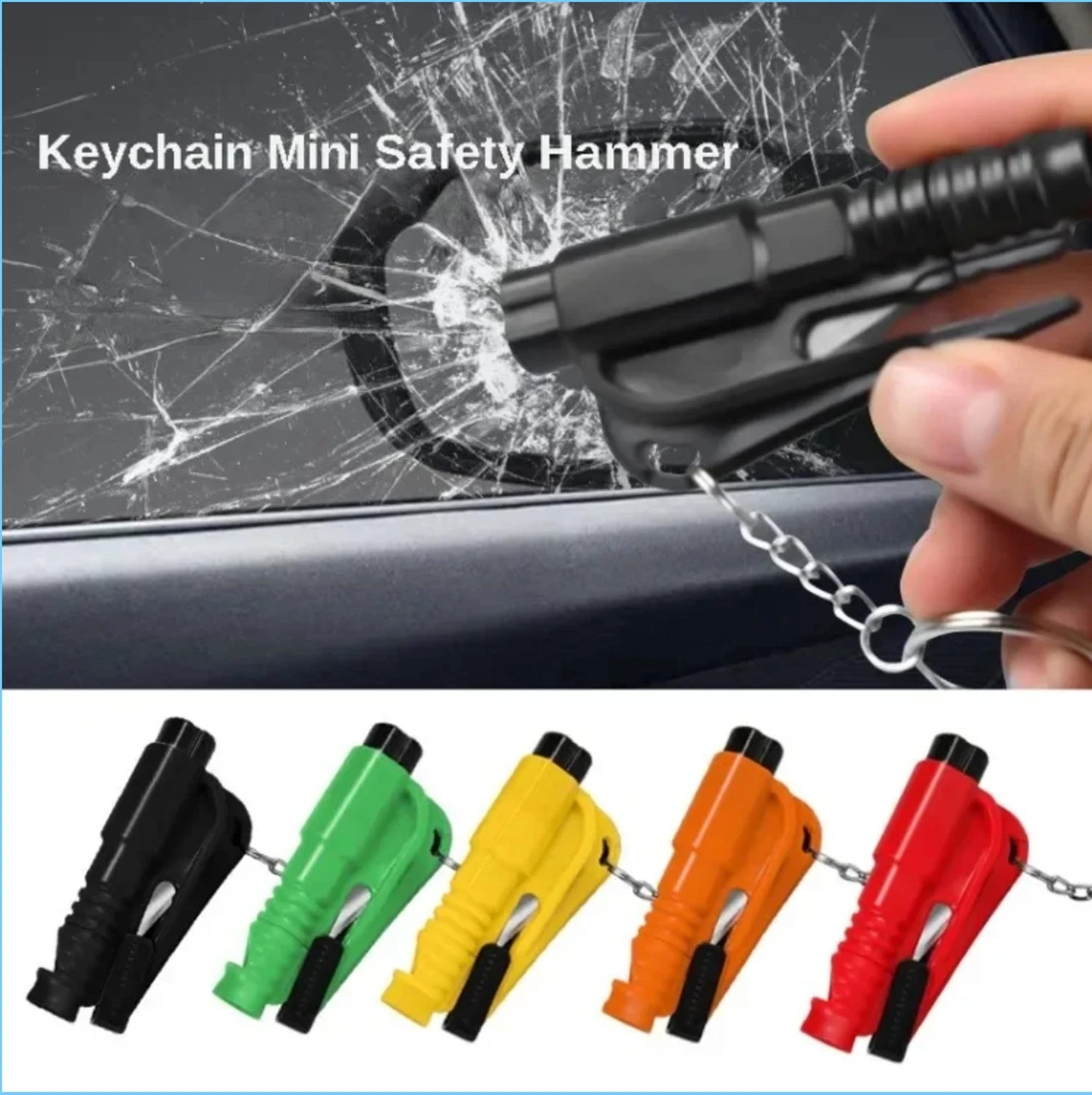 escape tool safety hammer with window breaker, seat belt cutter & rescue whistle