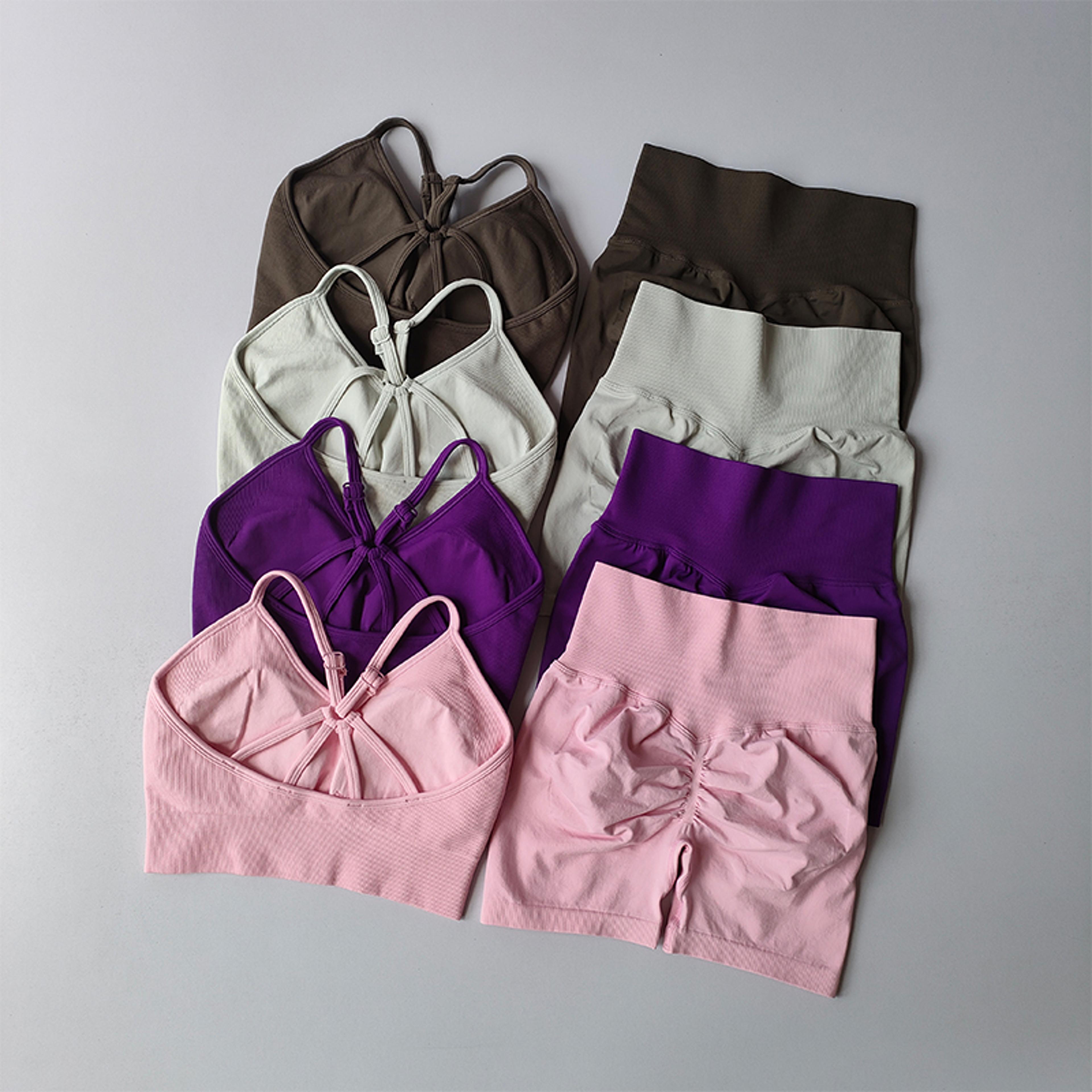 women's butt lifting workout shorts set breathable quick dry yoga gym outfit