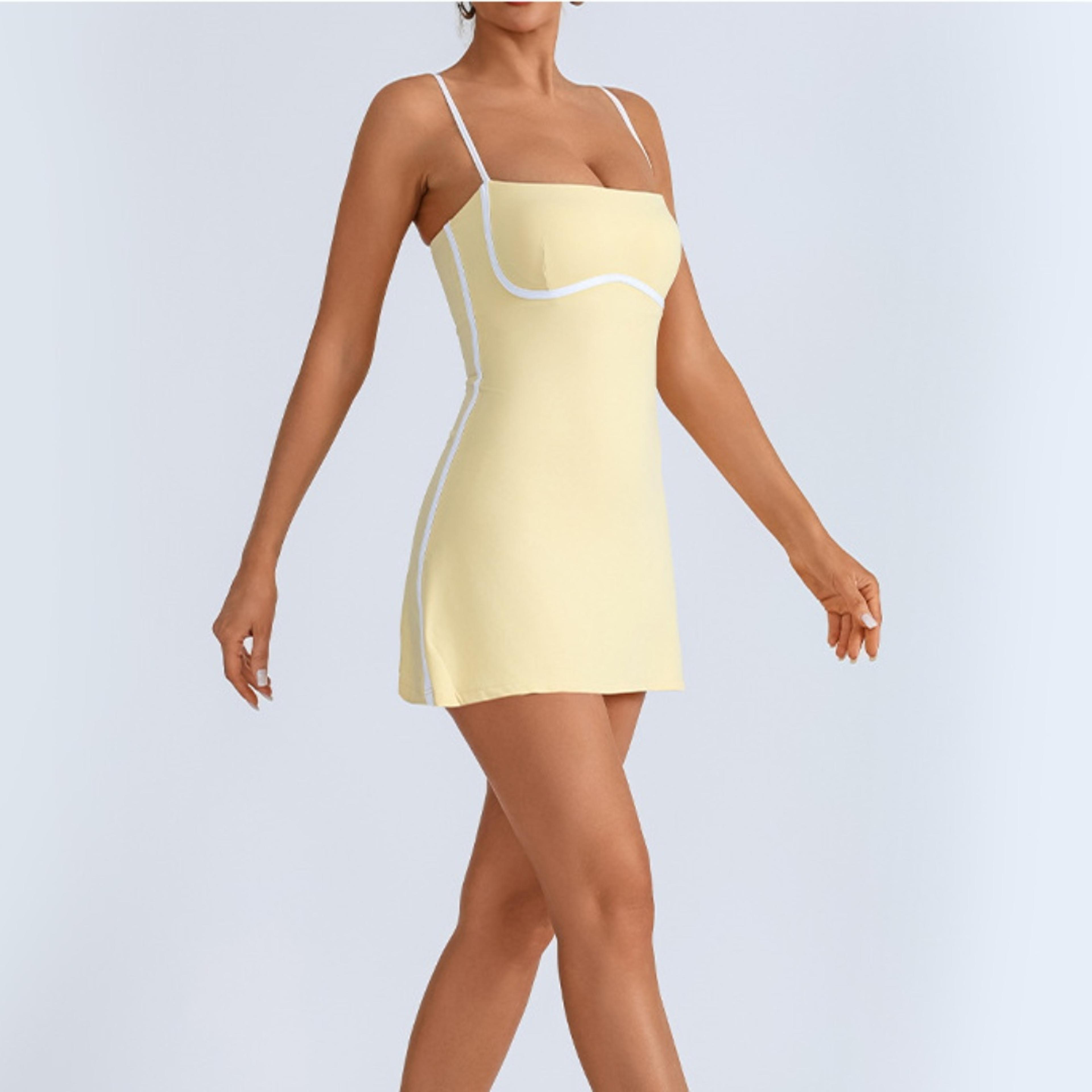 women's tennis dress one piece workout dress for golf, yoga & fitness with high stretch comfort
