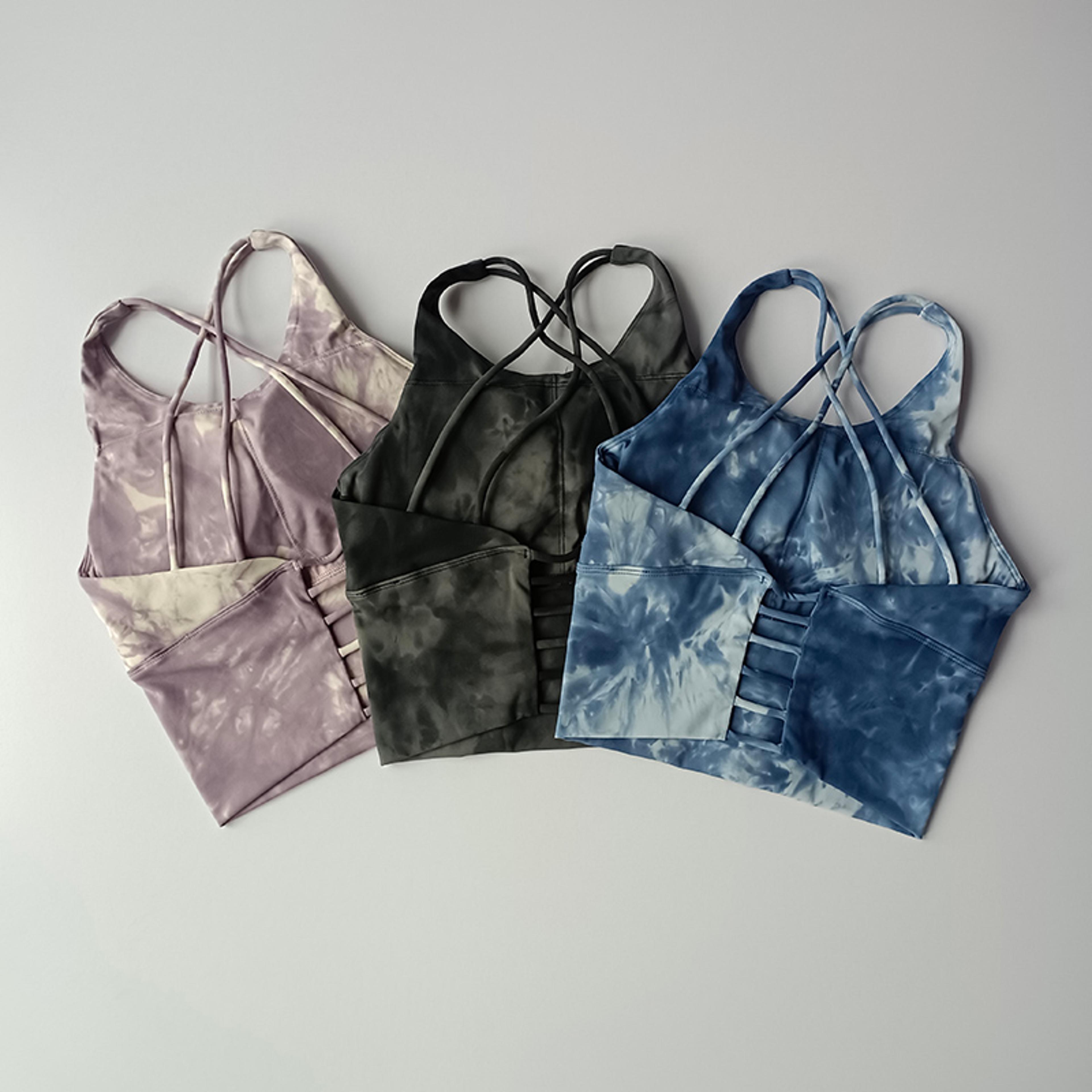 tie dye sports bra with beauty back design shockproof yoga bra for running & fitness