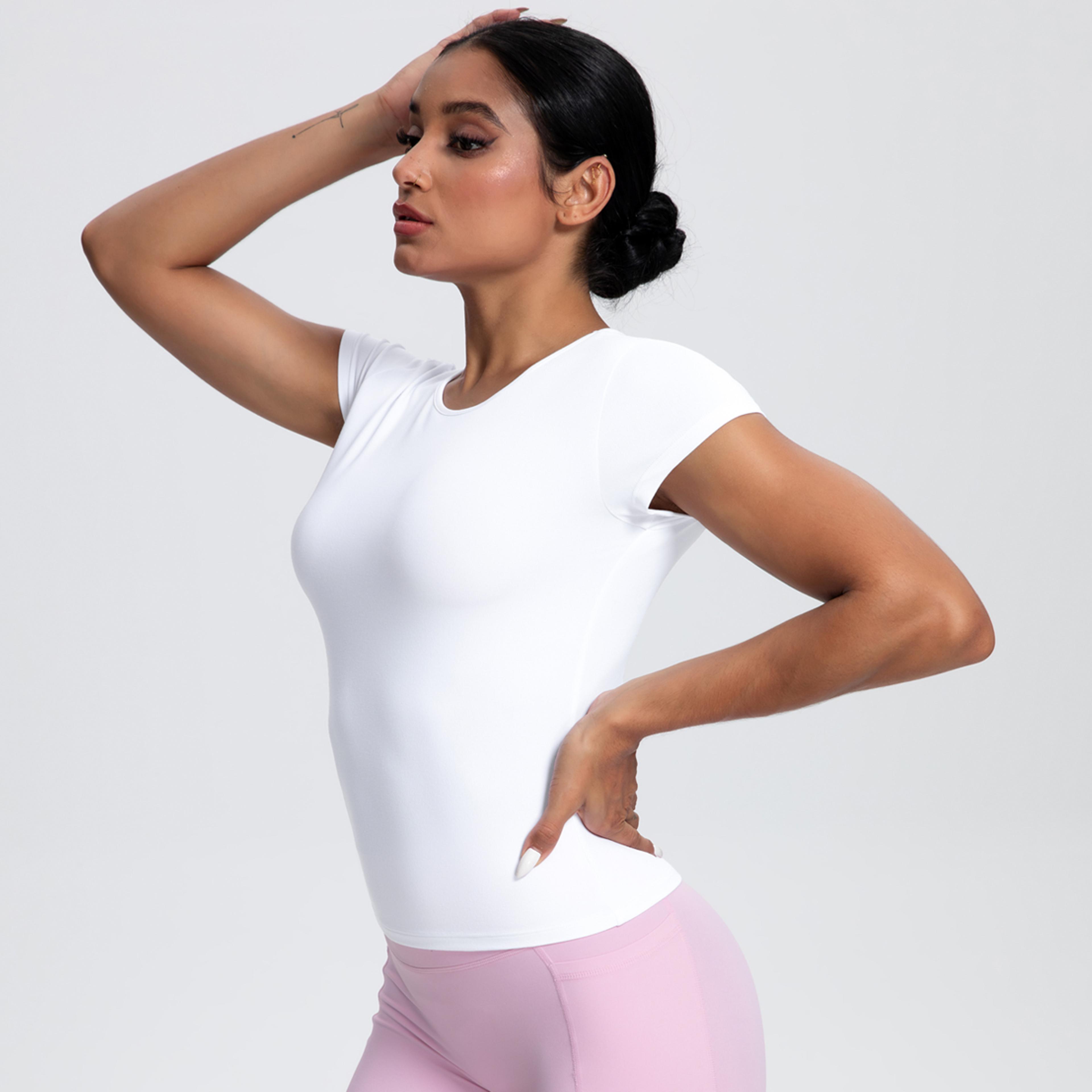 breathable workout top for women slim fit yoga shirt with soft naked feel