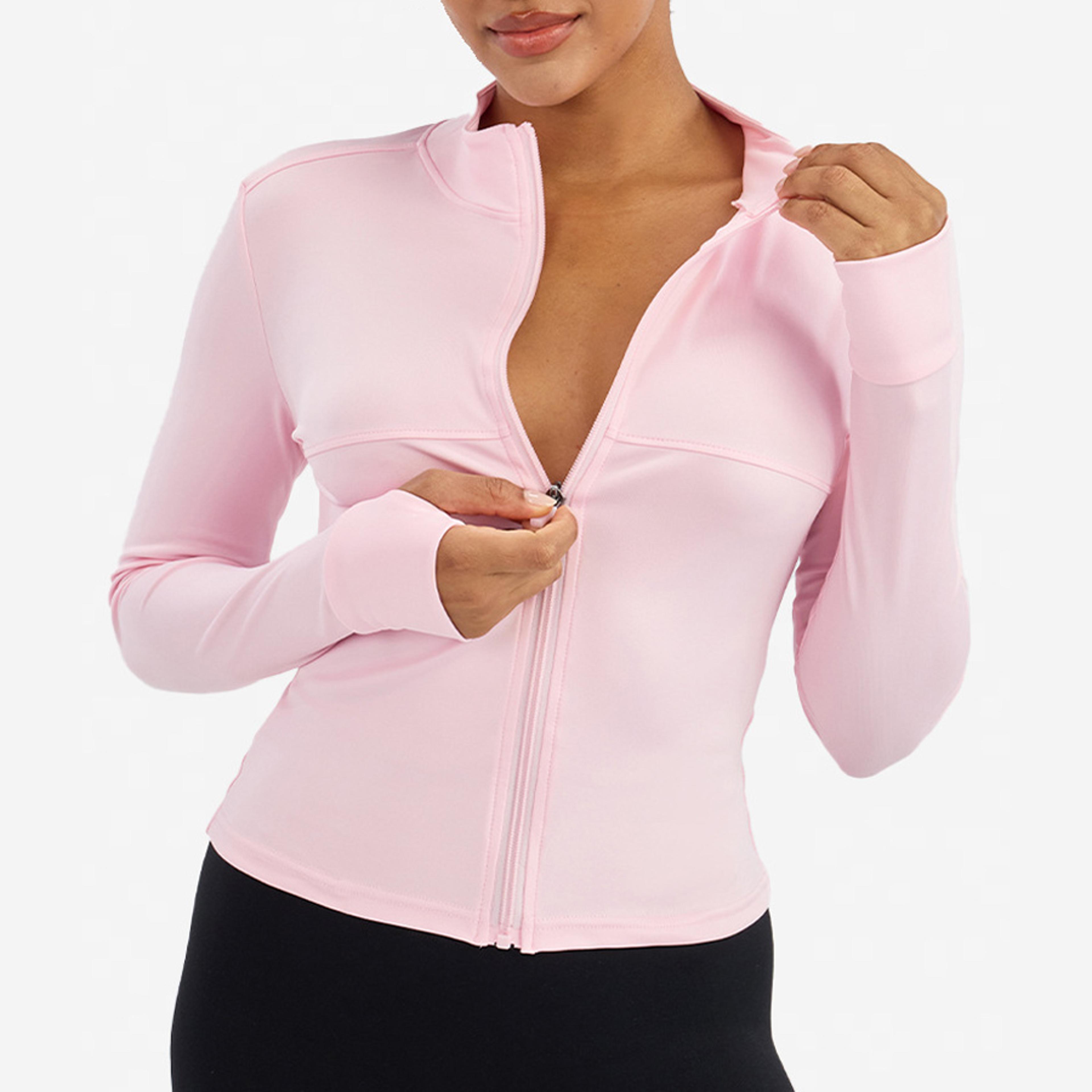 women's yoga jacket zip up quick dry activewear long sleeve fitness running top