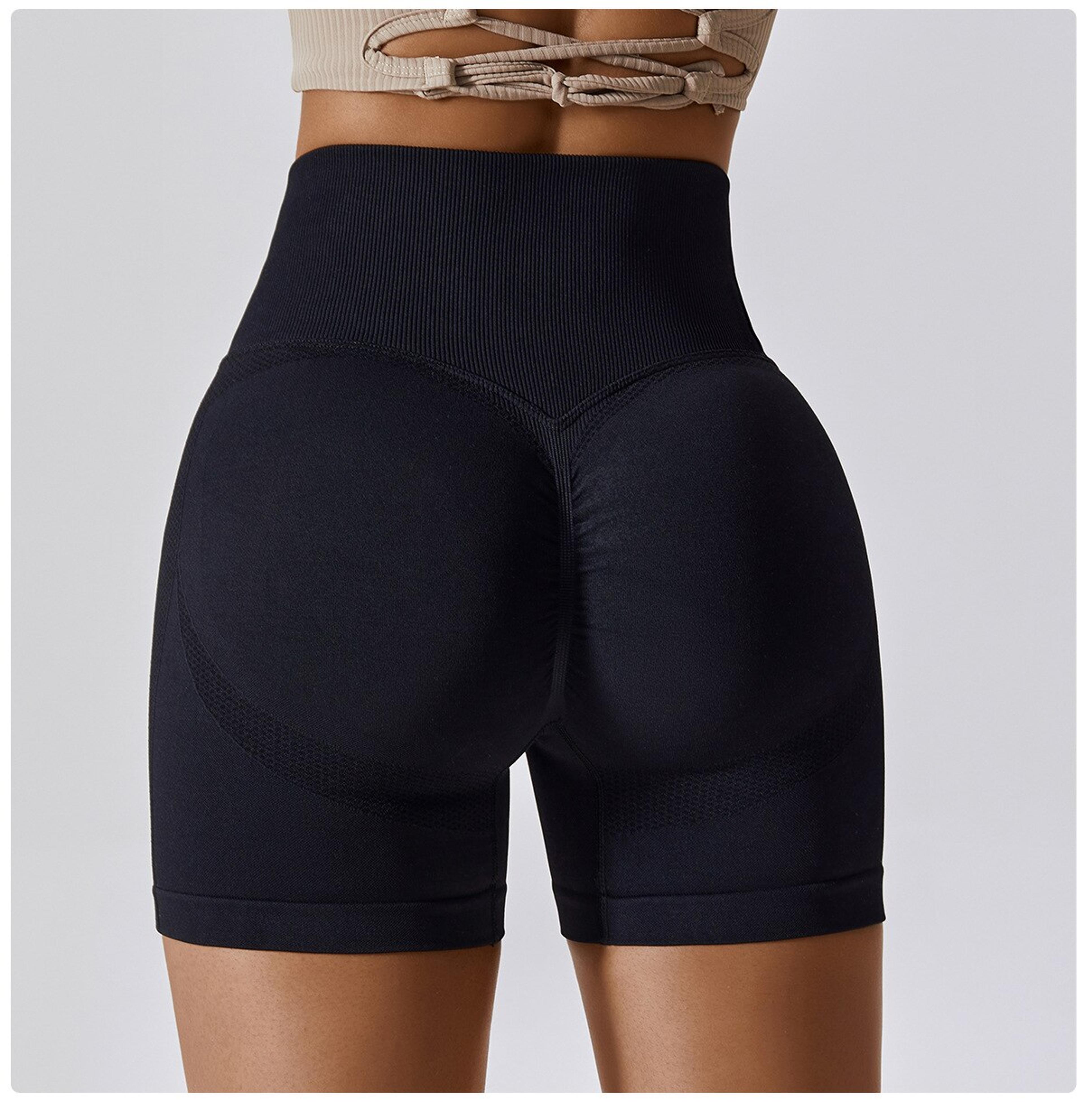 seamless high waisted workout shorts for women push up yoga gym fitness shorts