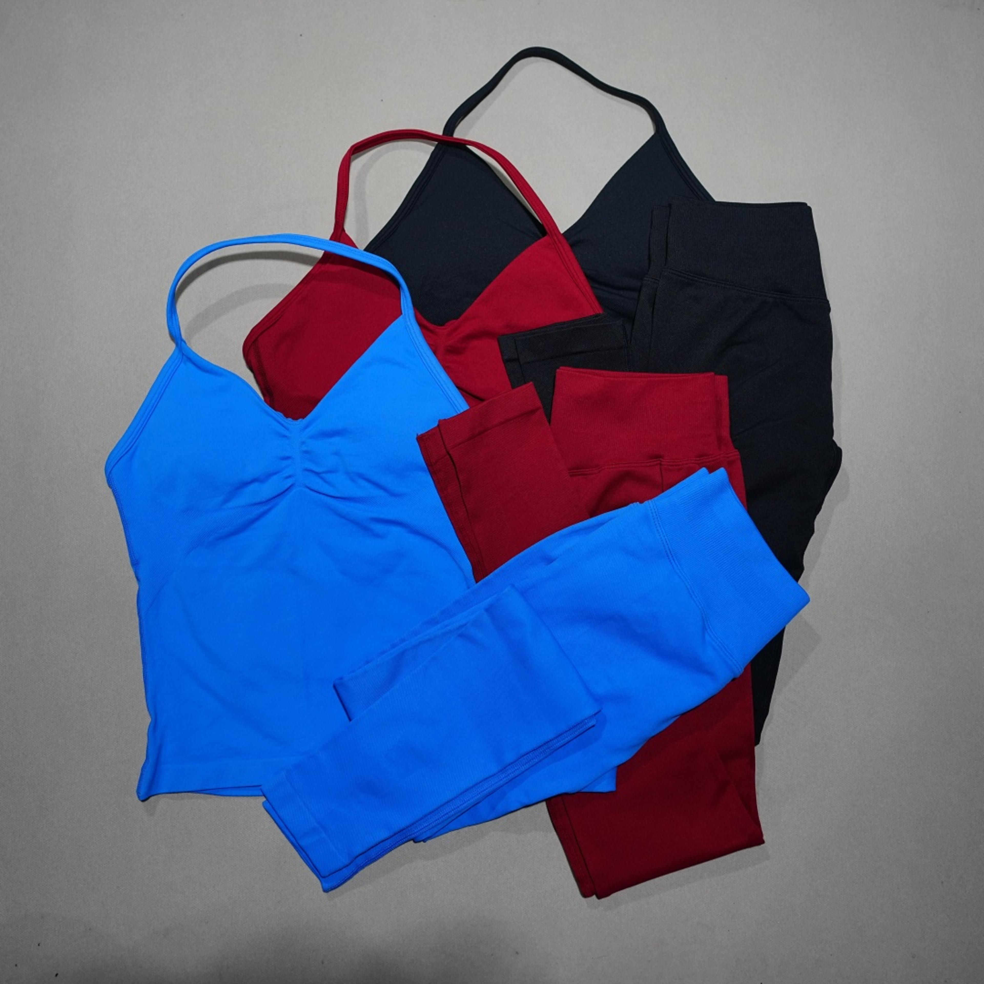 women's yoga set seamless backless sports bra & high waist leggings gym outfit