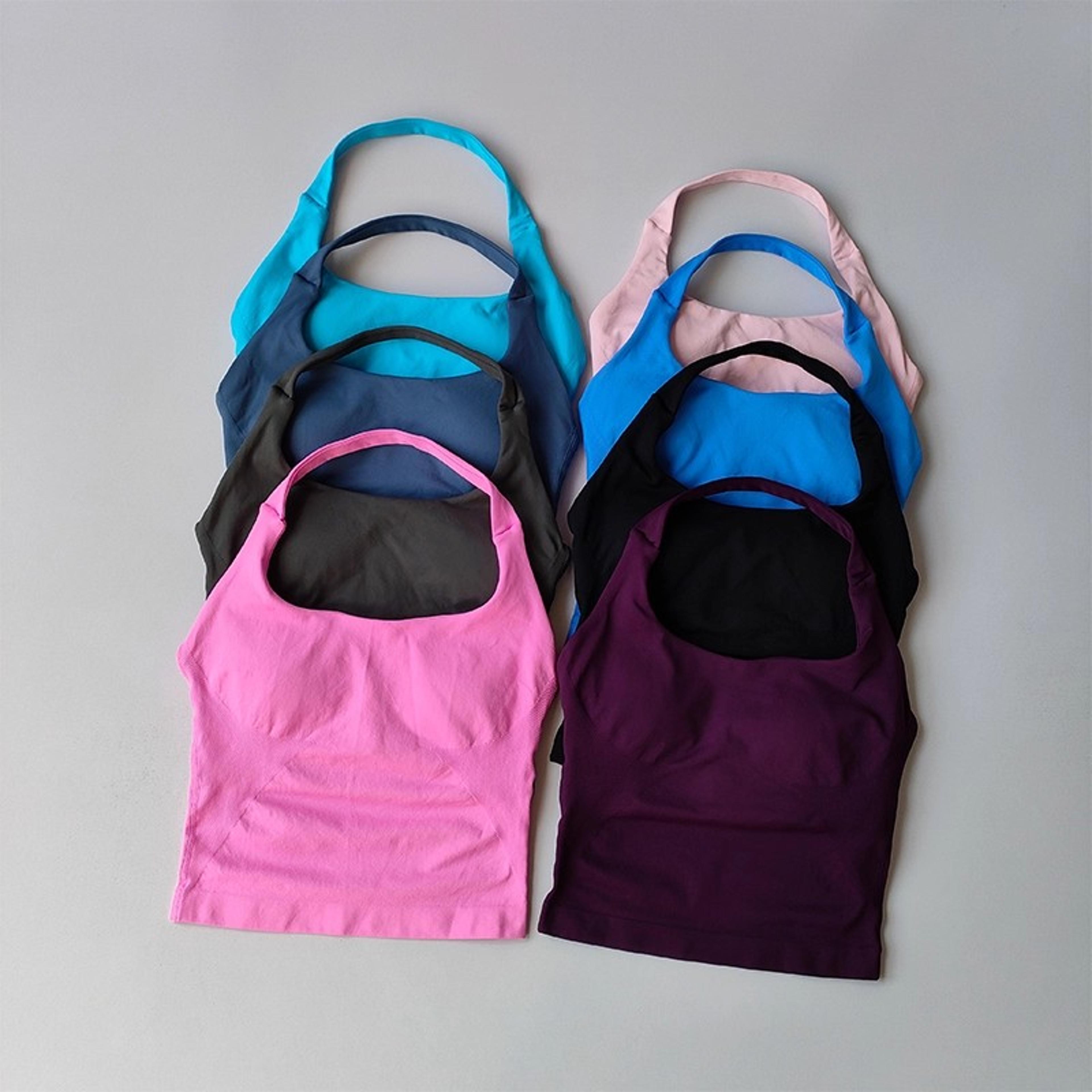 seamless halter longline sports bra for women medium support yoga & gym workout top