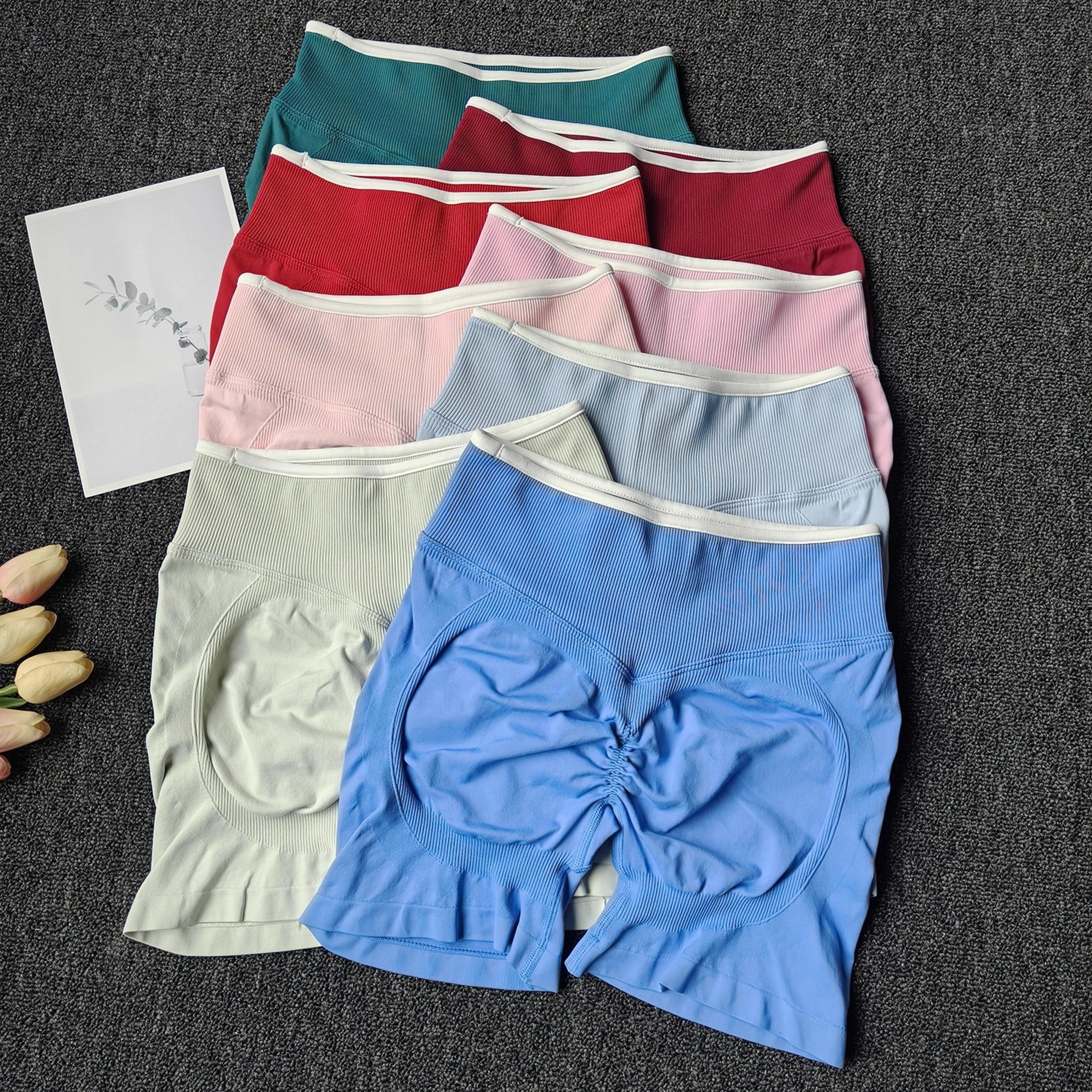 high waisted seamless scrunch butt workout shorts for women yoga running gym fitness