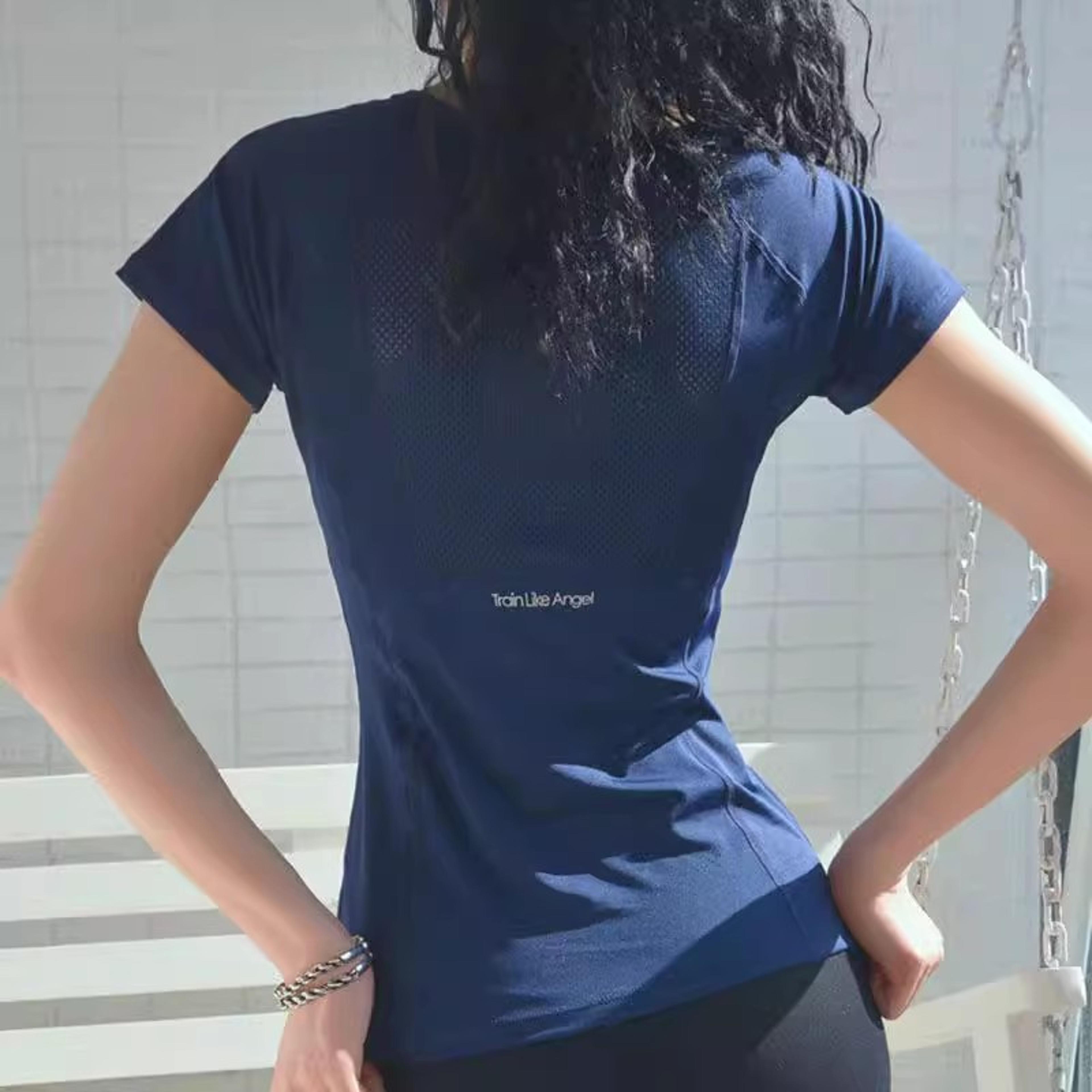 women's workout shirt quick dry mesh yoga & running fitness t shirt