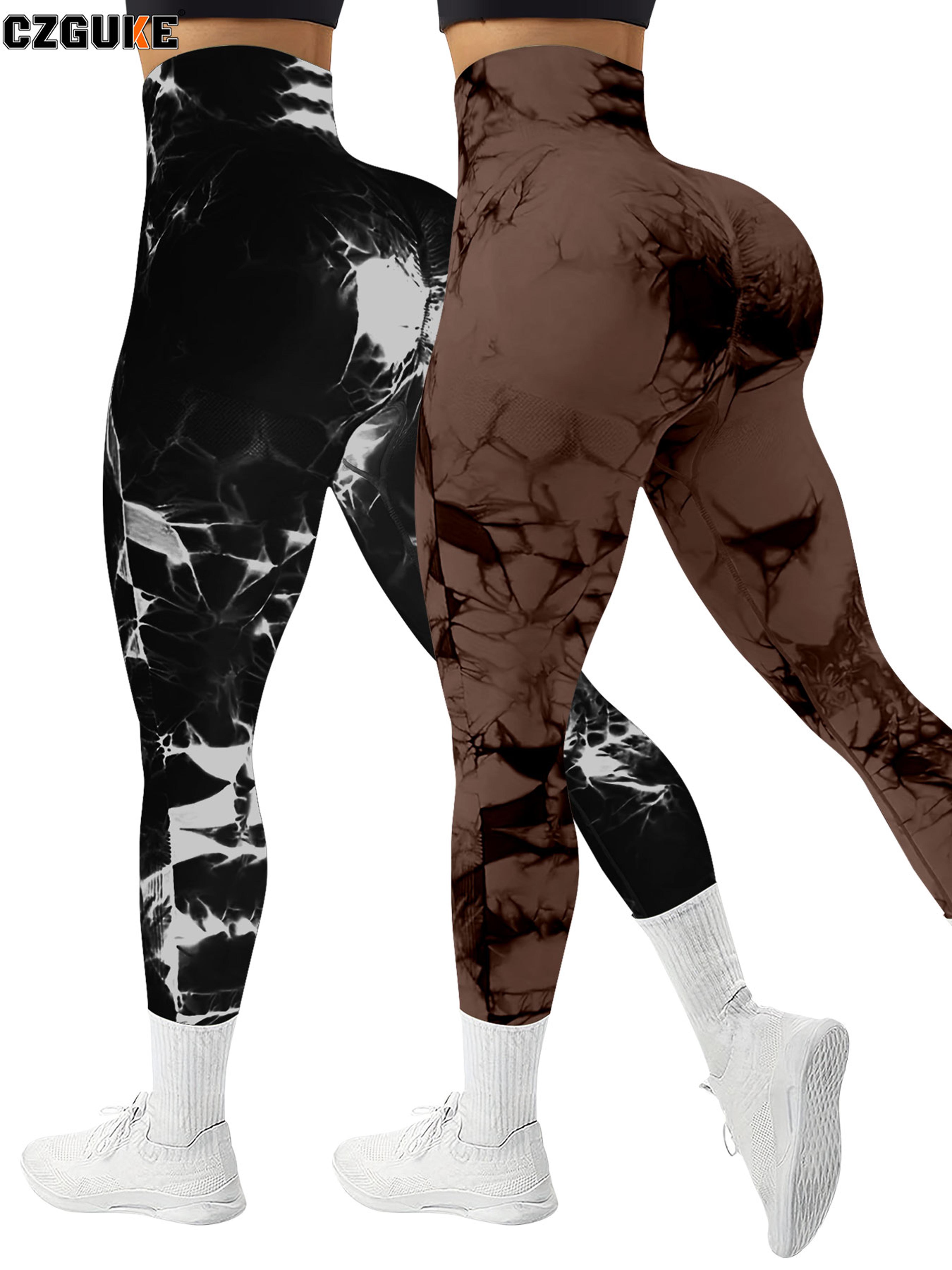 seamless workout leggings high waisted tie dye yoga & gym pants for women