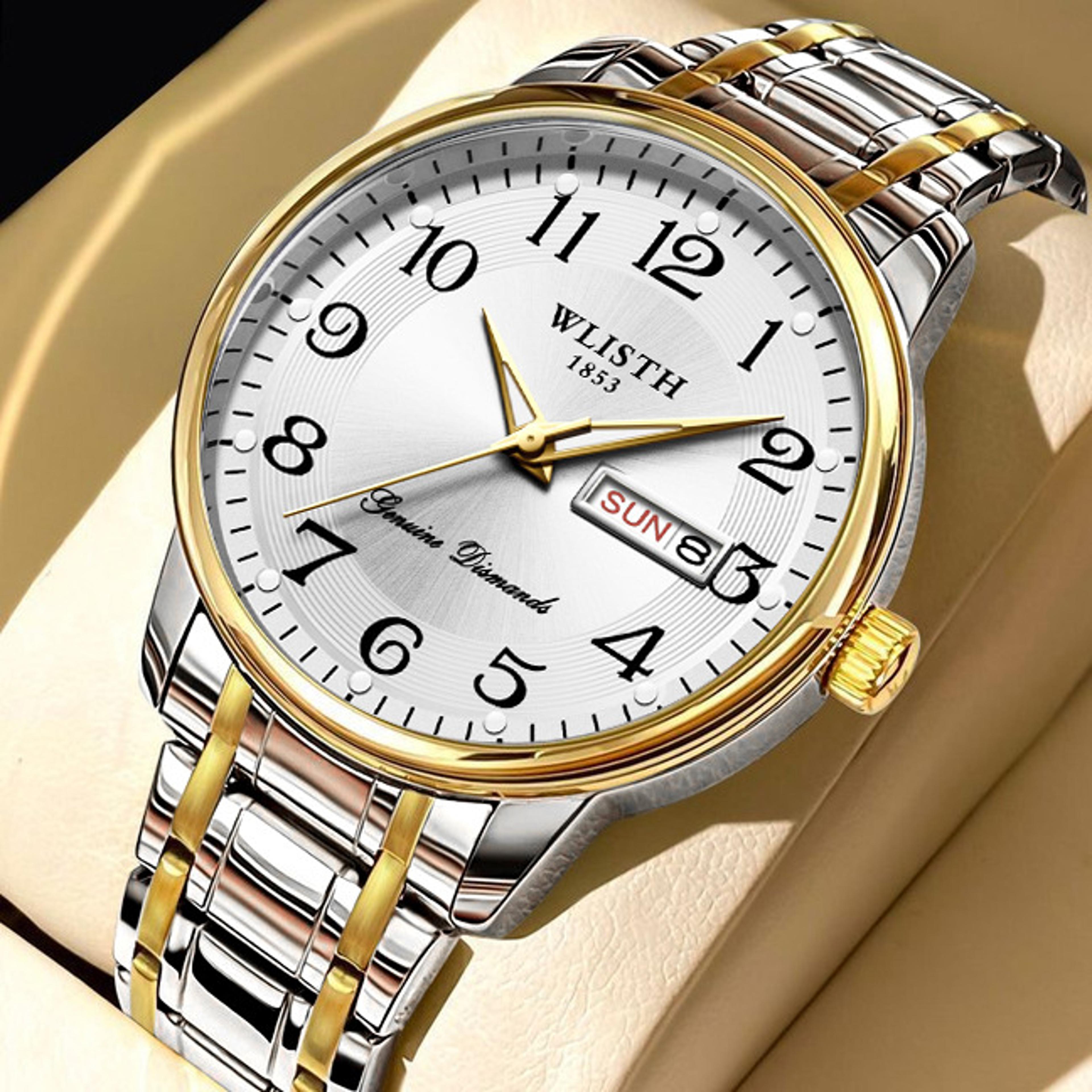 luxury women's quartz watch with waterproof watch design, calendar & luminous display