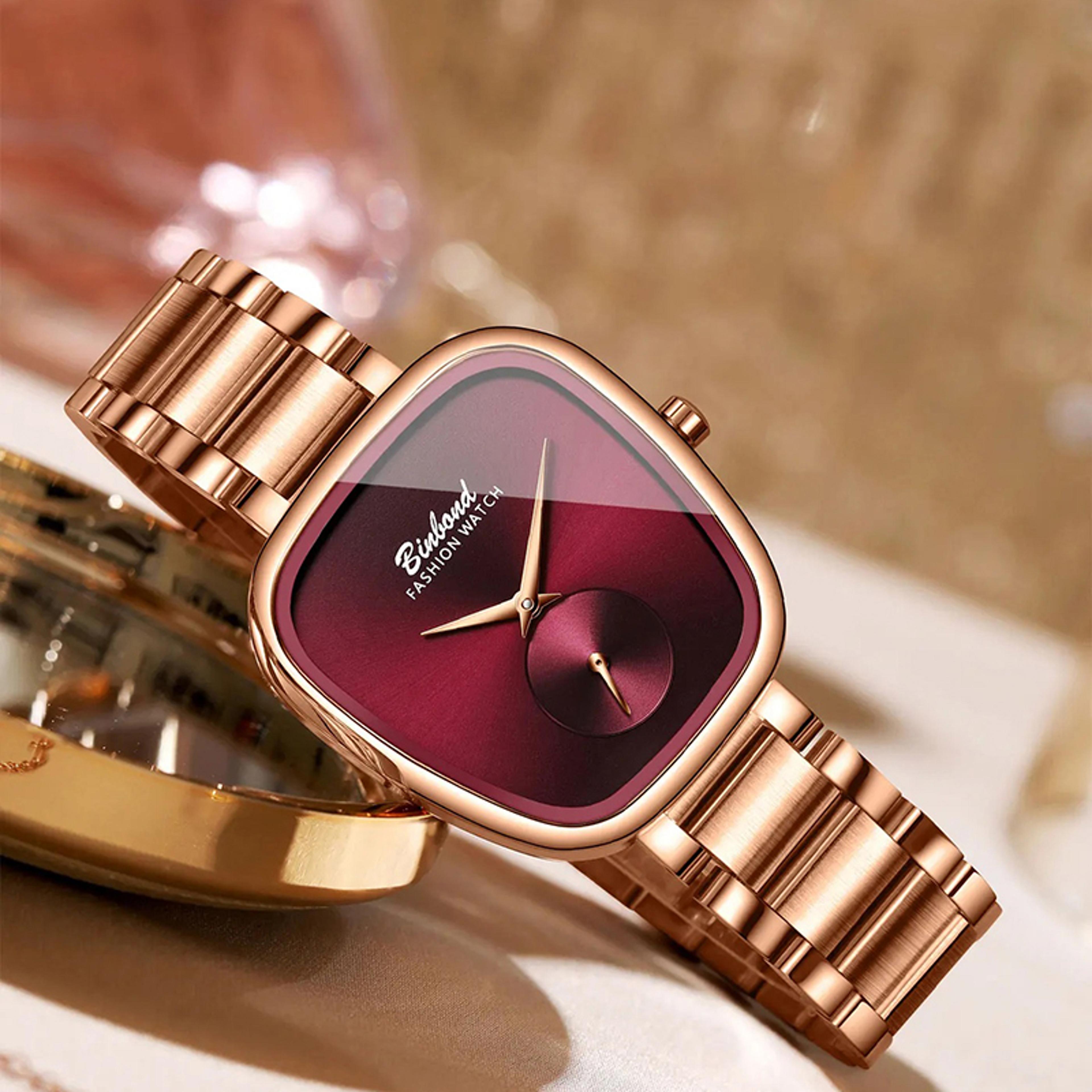 luxury women's watch stainless steel quartz watch waterproof dress wristwatch