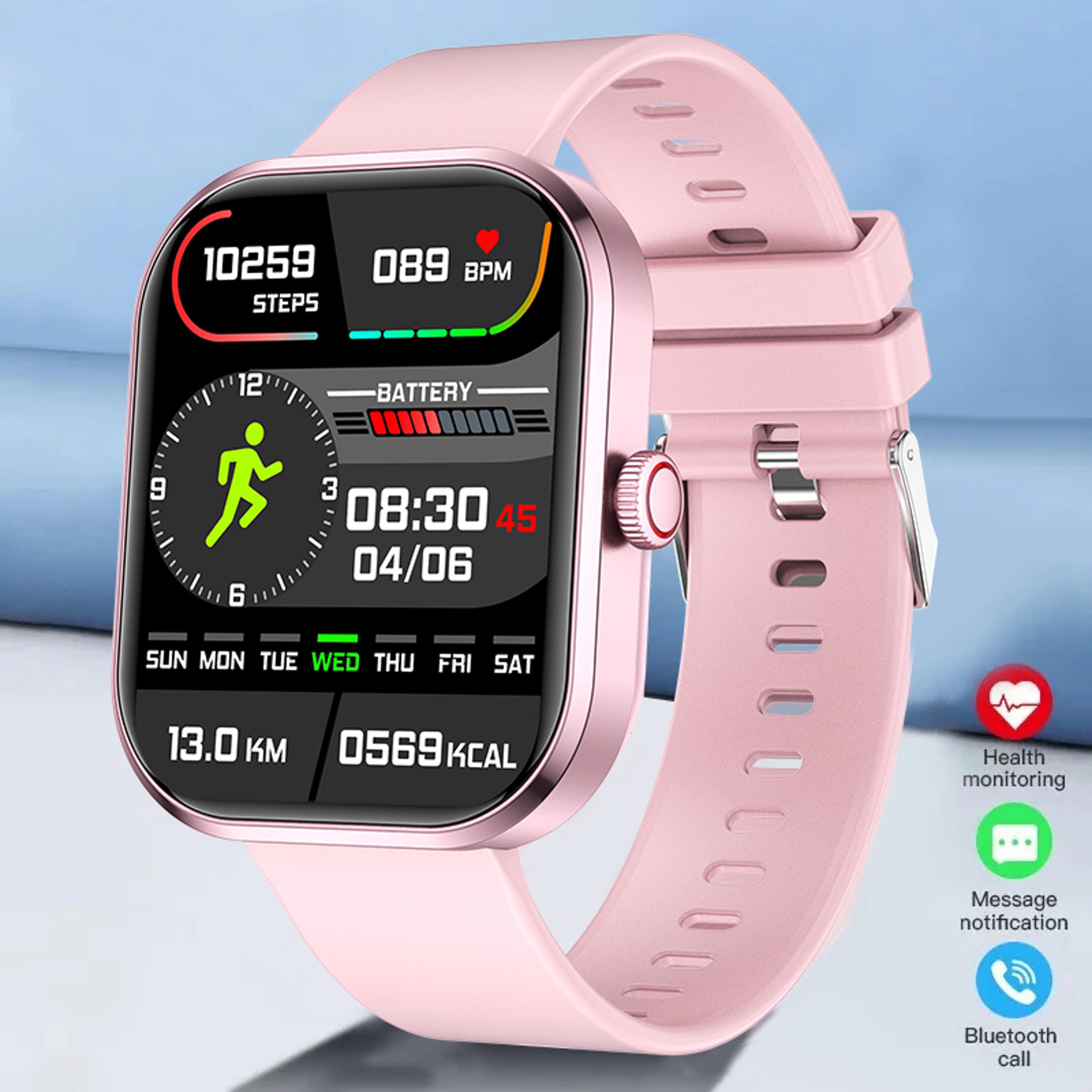 smart bluetooth calling fitness smartwatch with hd touch screen, waterproof & health tracker