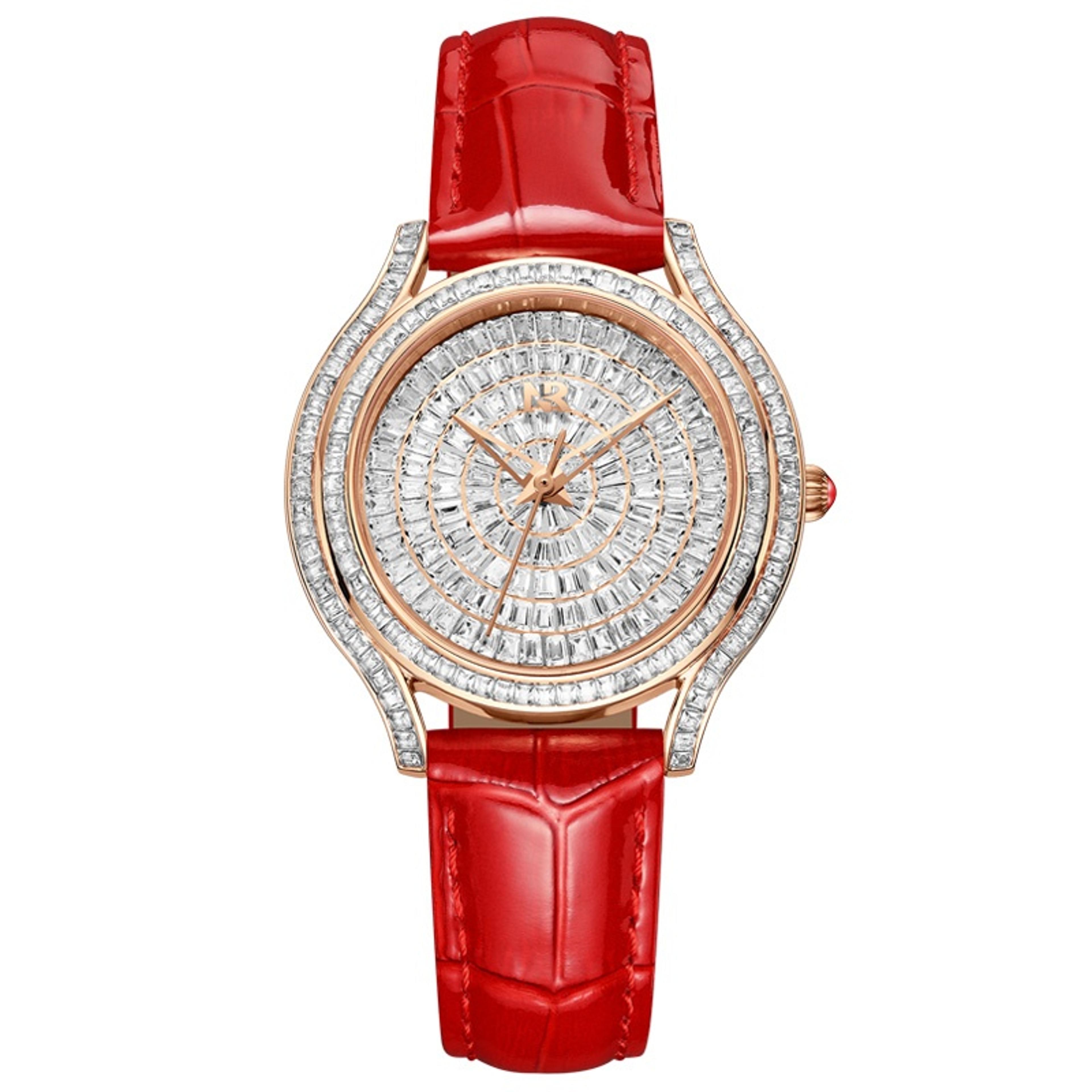women's quartz watch with crystal dial elegant diamond watch for business & casual wear