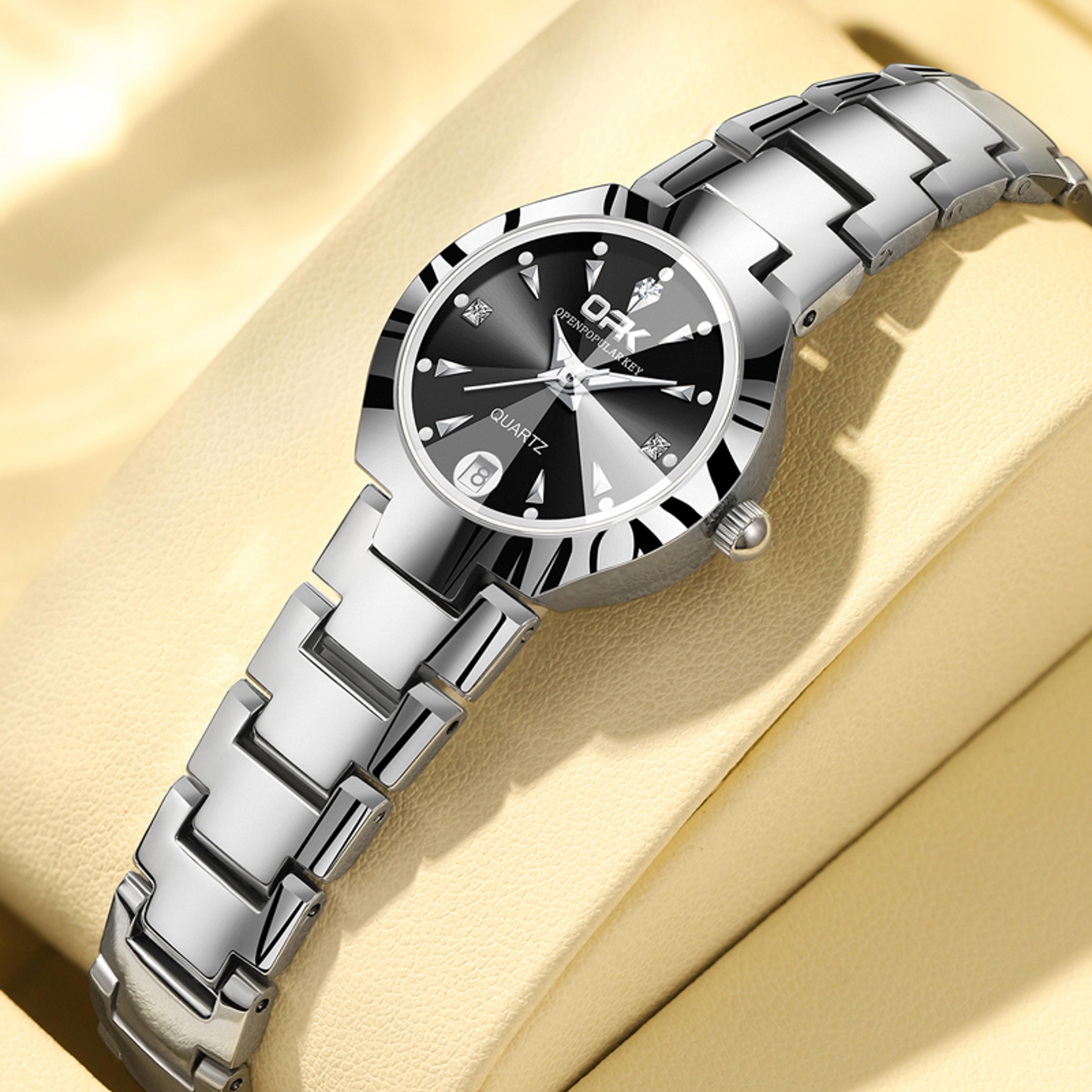 women's luxury watch waterproof quartz stainless steel date wristwatch