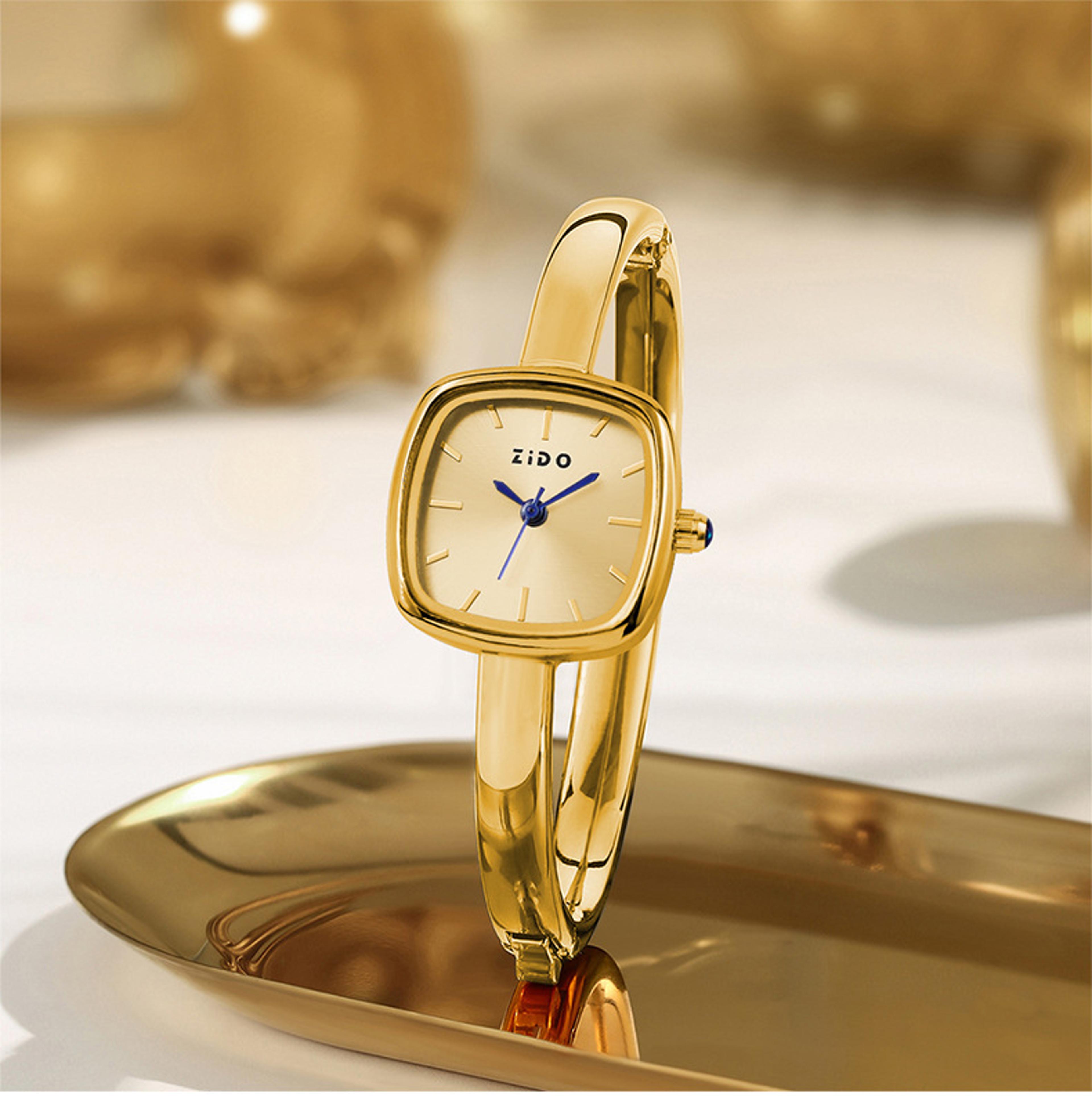 elegant women's bracelet watch with square dial quartz watch fashion jewelry wristwatch