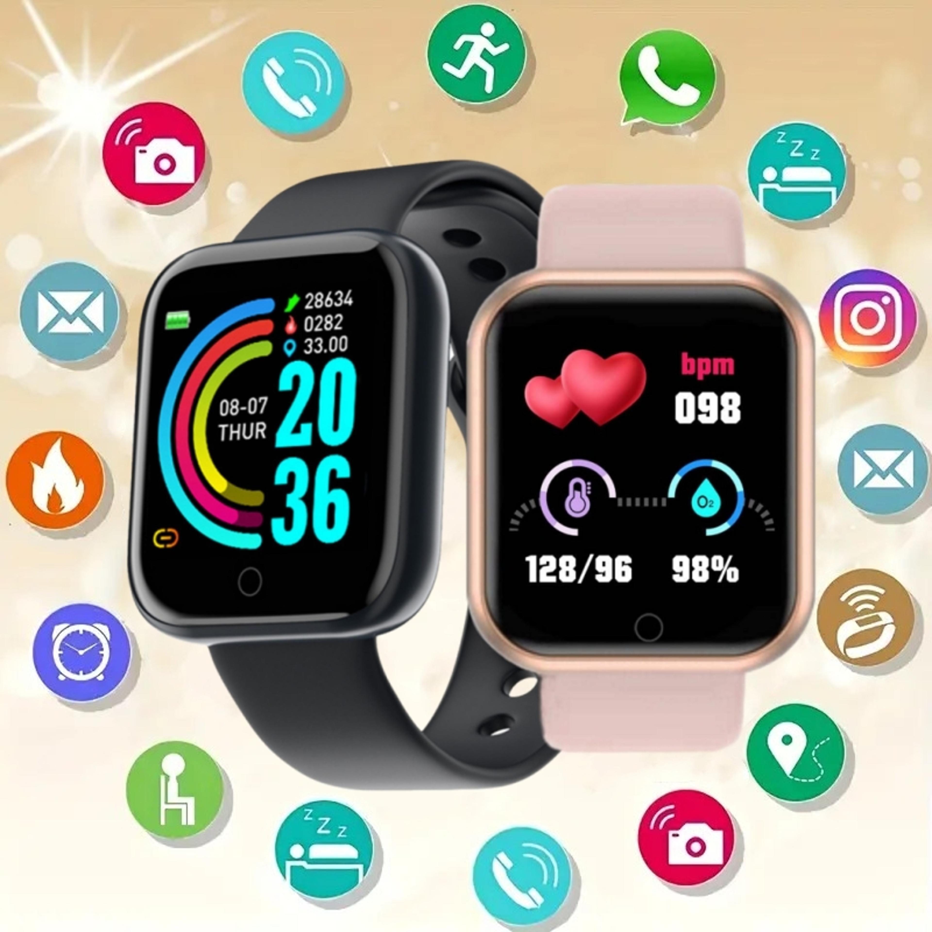 smart fitness watch with heart rate monitor & music control for men and women