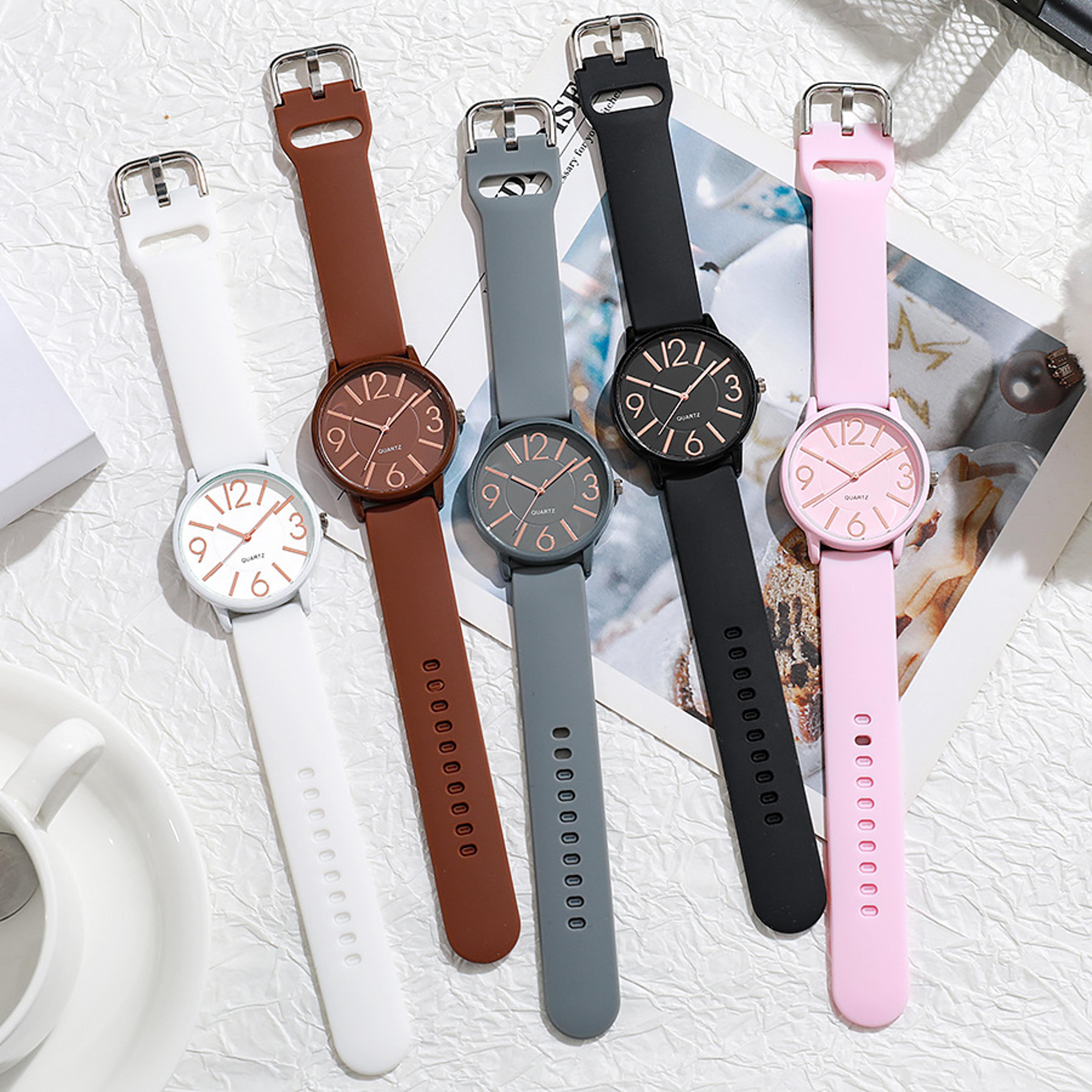 elegant women's quartz watch with soft silicone strap casual analog fashion wristwatch for women