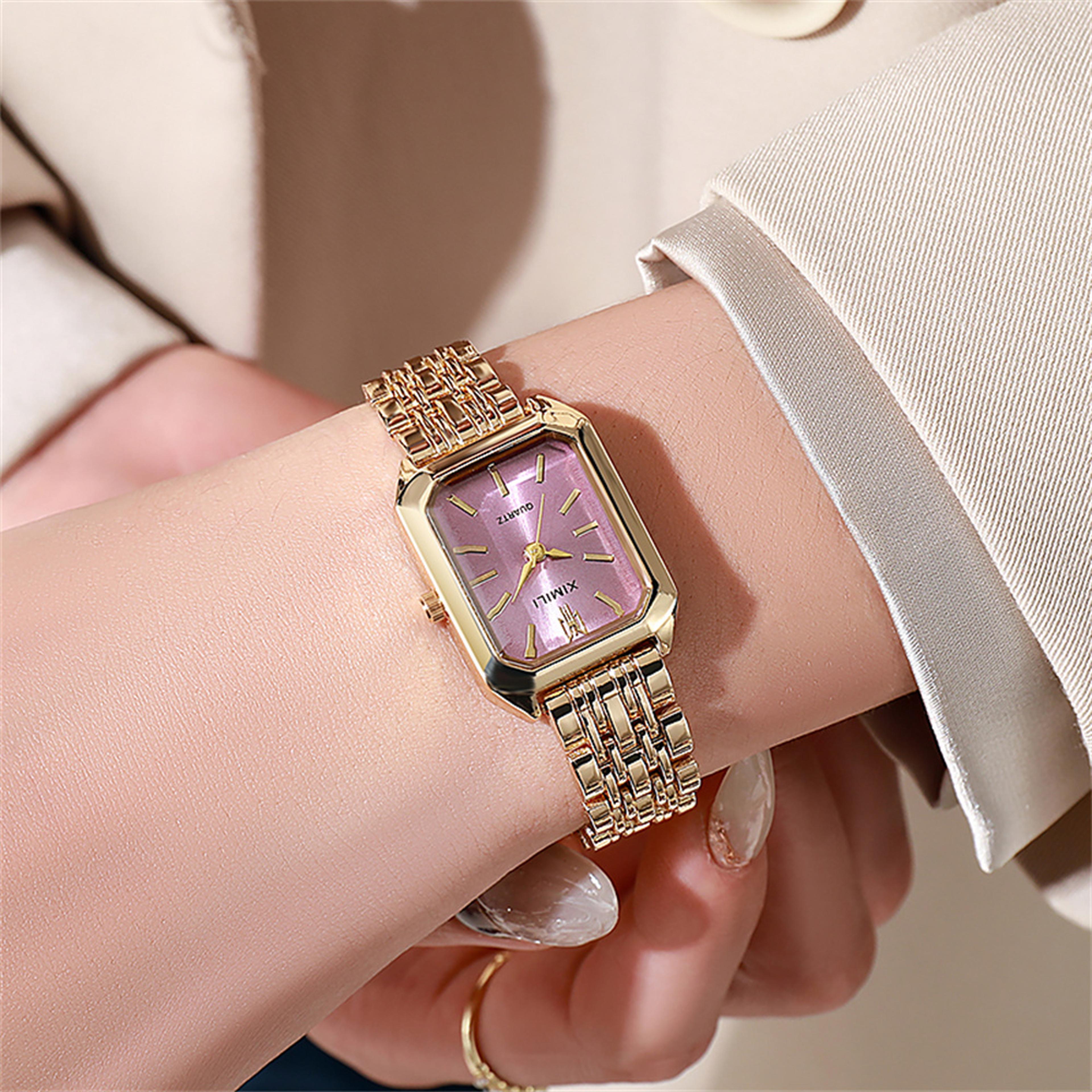 minimalist square women's quartz watch with silicone strap casual fashion wristwatch