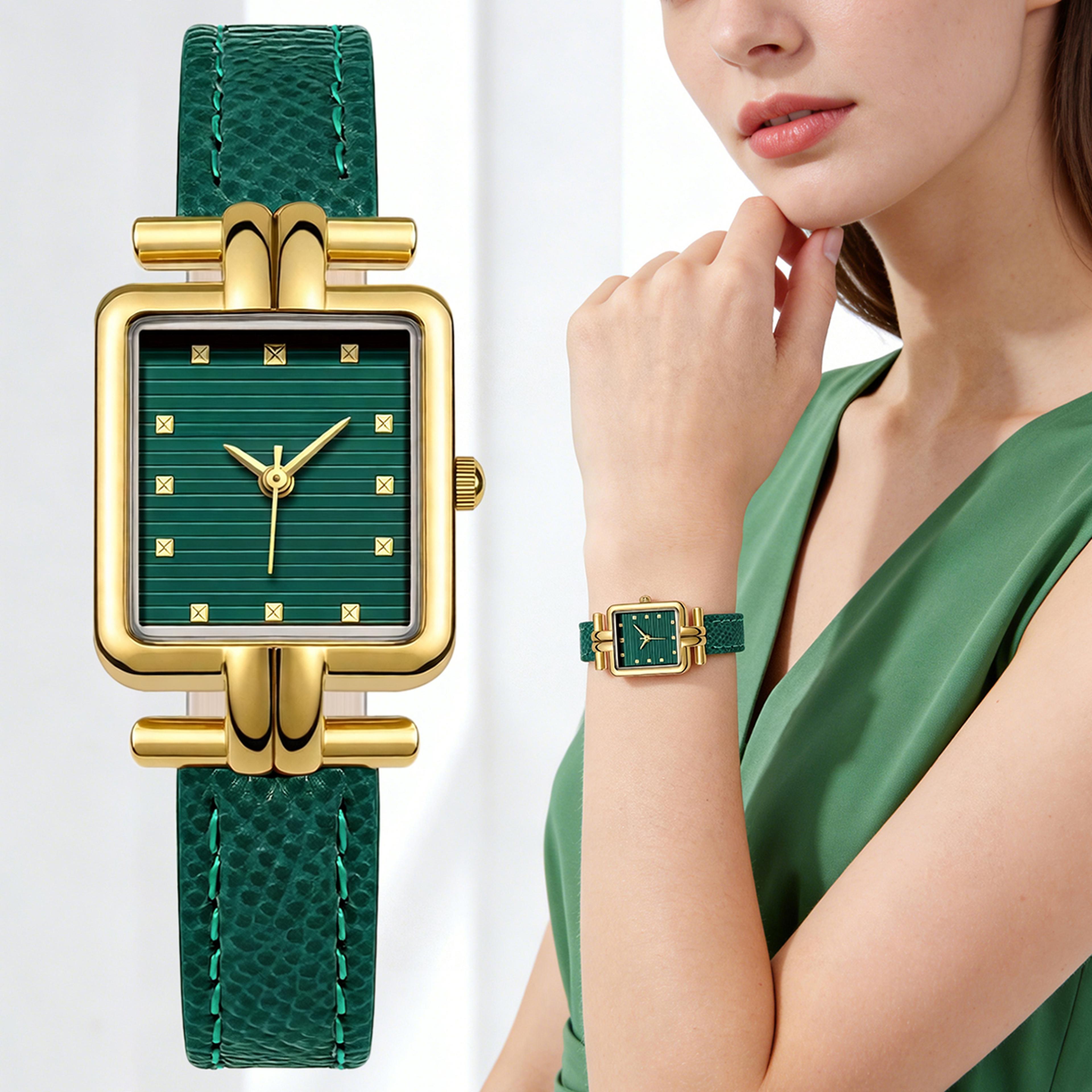 elegant women's quartz watch with leather strap minimalist business wristwatch for everyday wear