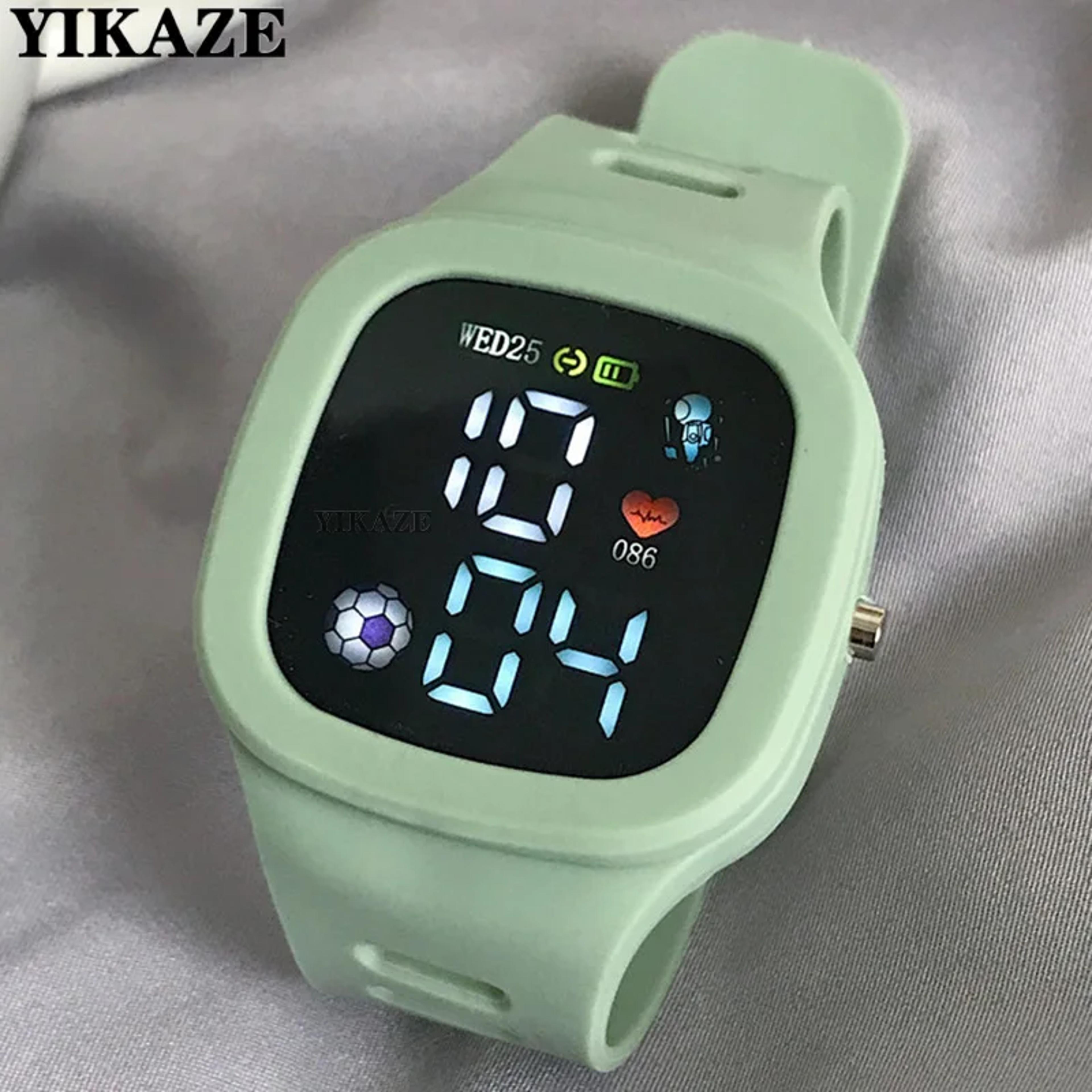 digital watch for men & women large dial sports watch with silicone strap