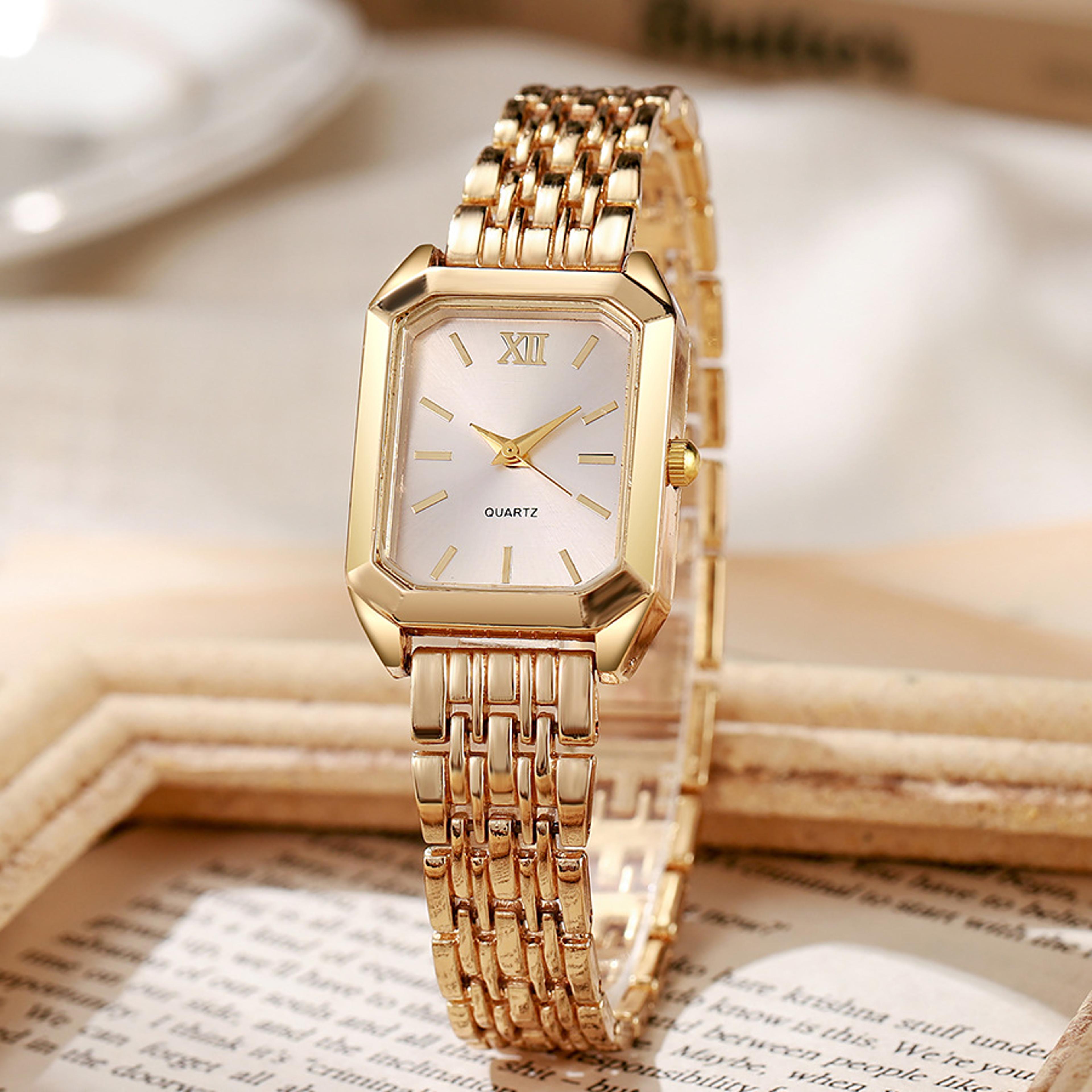elegant gold women's watch minimalist quartz ladies wristwatch for everyday style