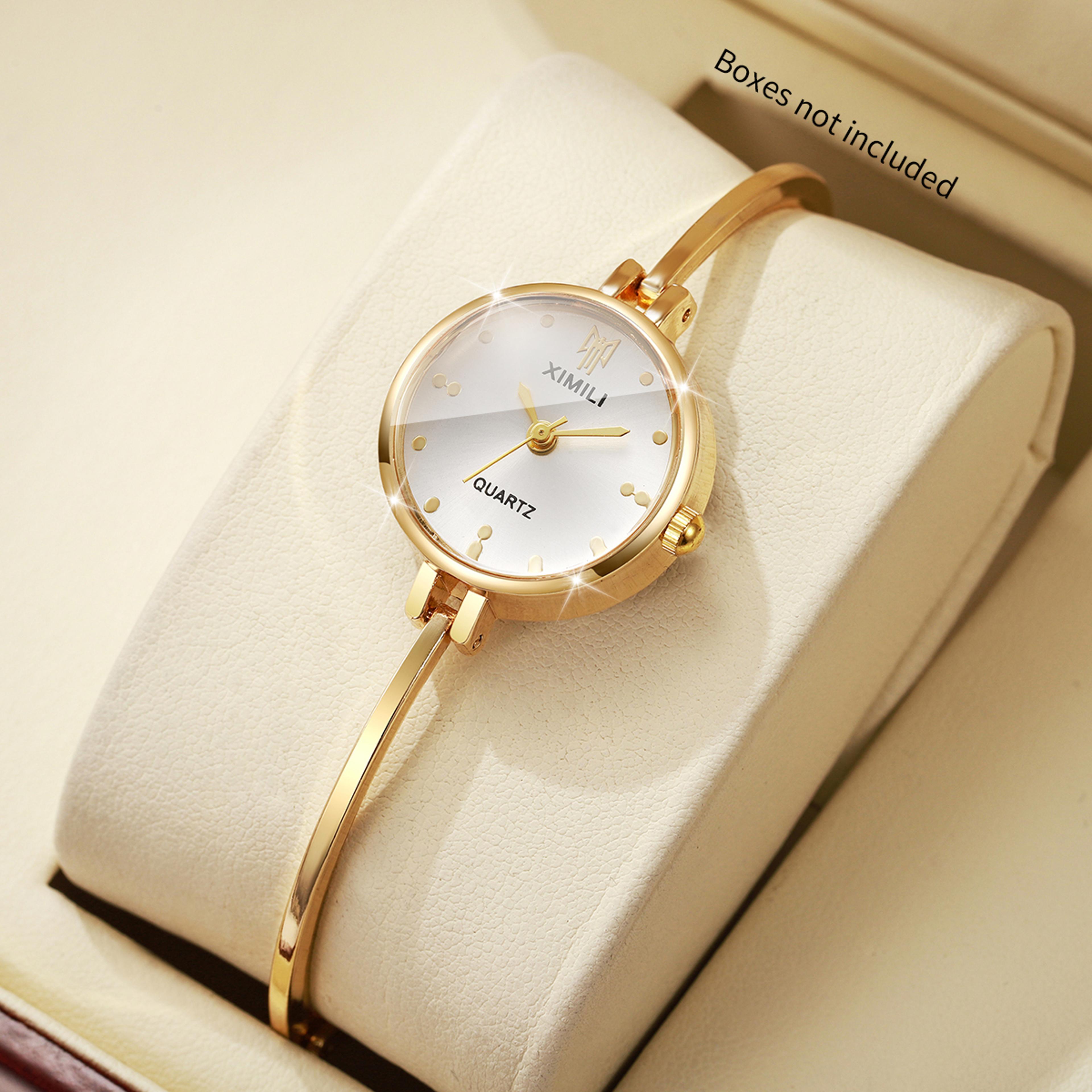 elegant women's bracelet watch with quartz movement and bangle strap for everyday style