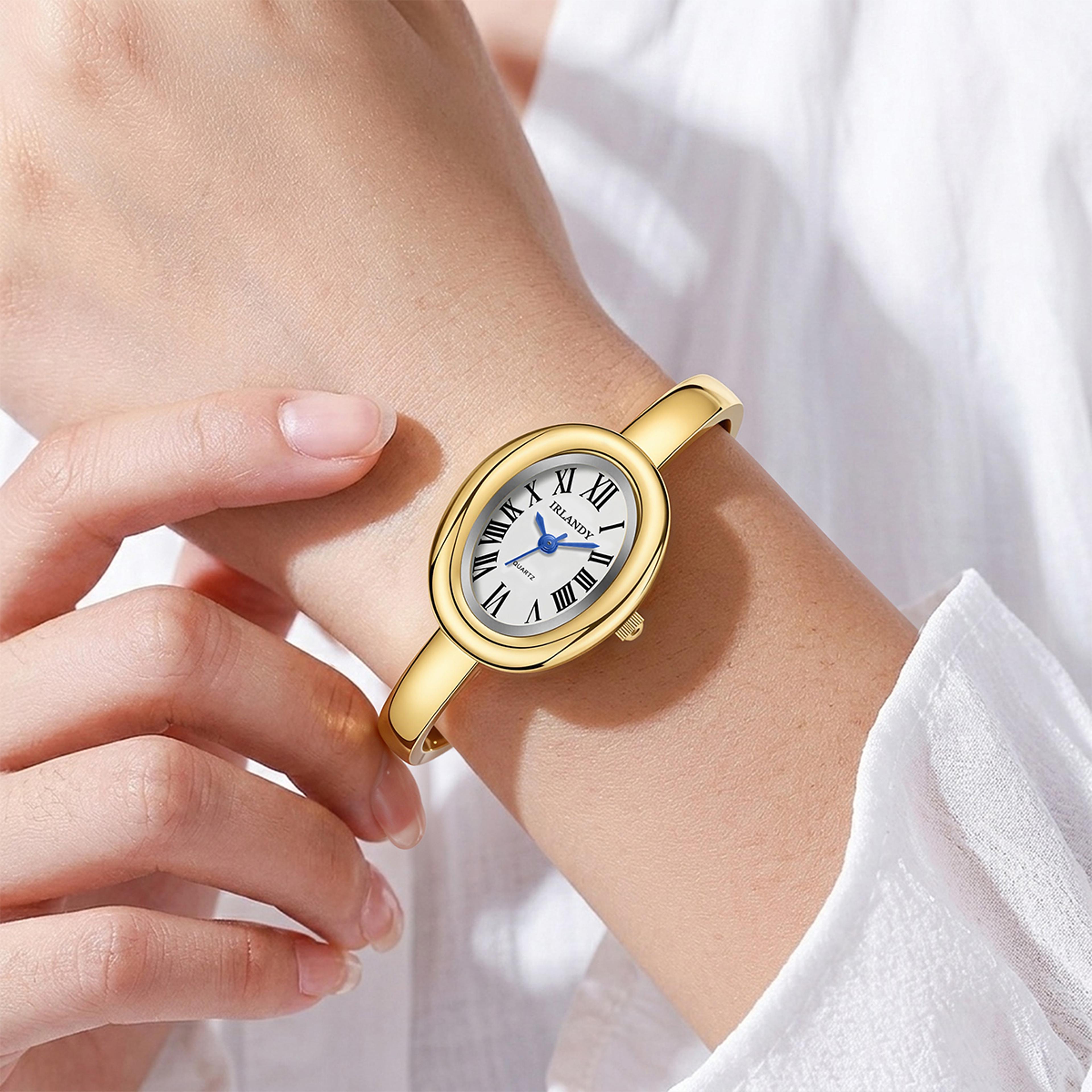 elegant women's bracelet watch with roman dial quartz watch fashion bangle wristwatch for women