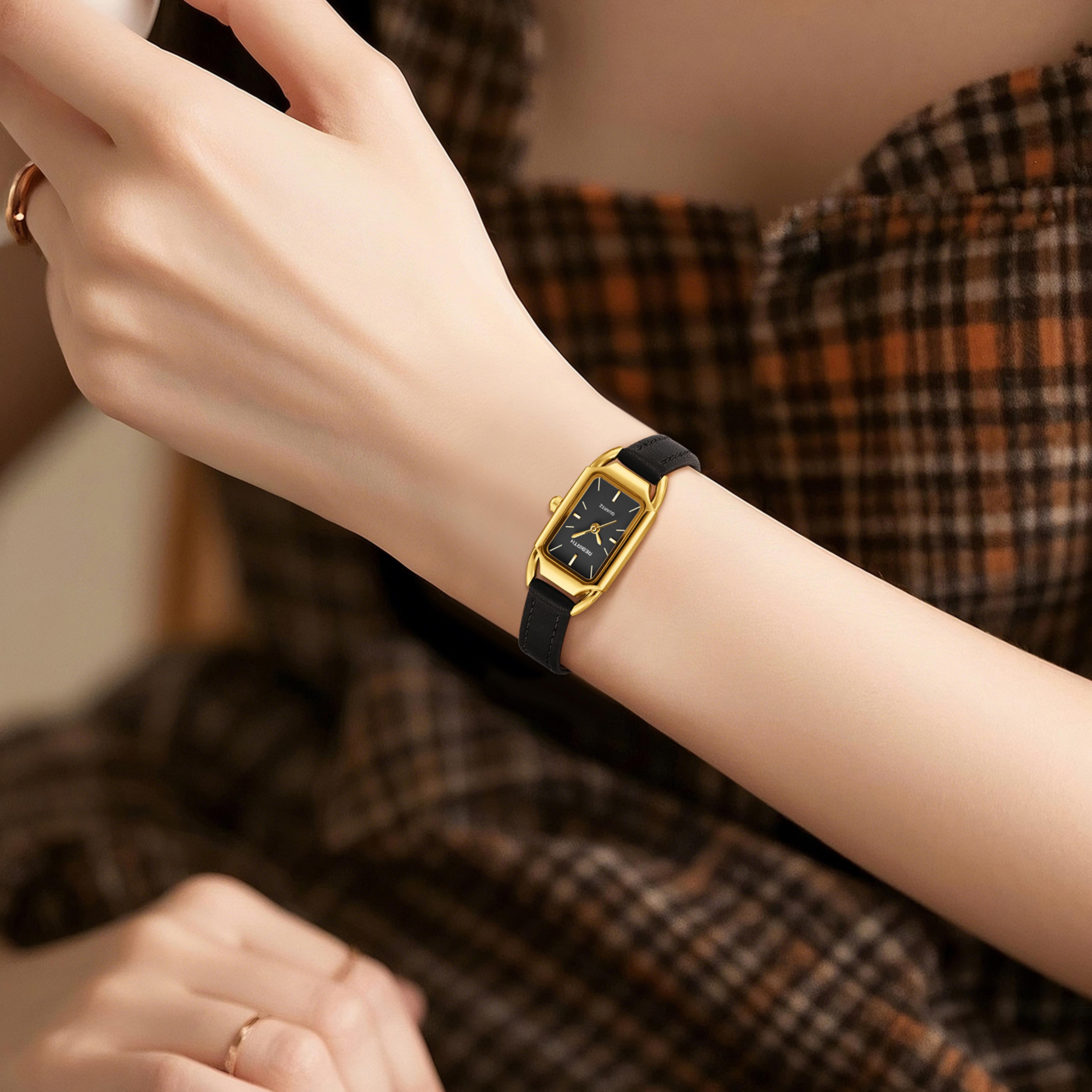 retro women's leather watch casual quartz watch for everyday style