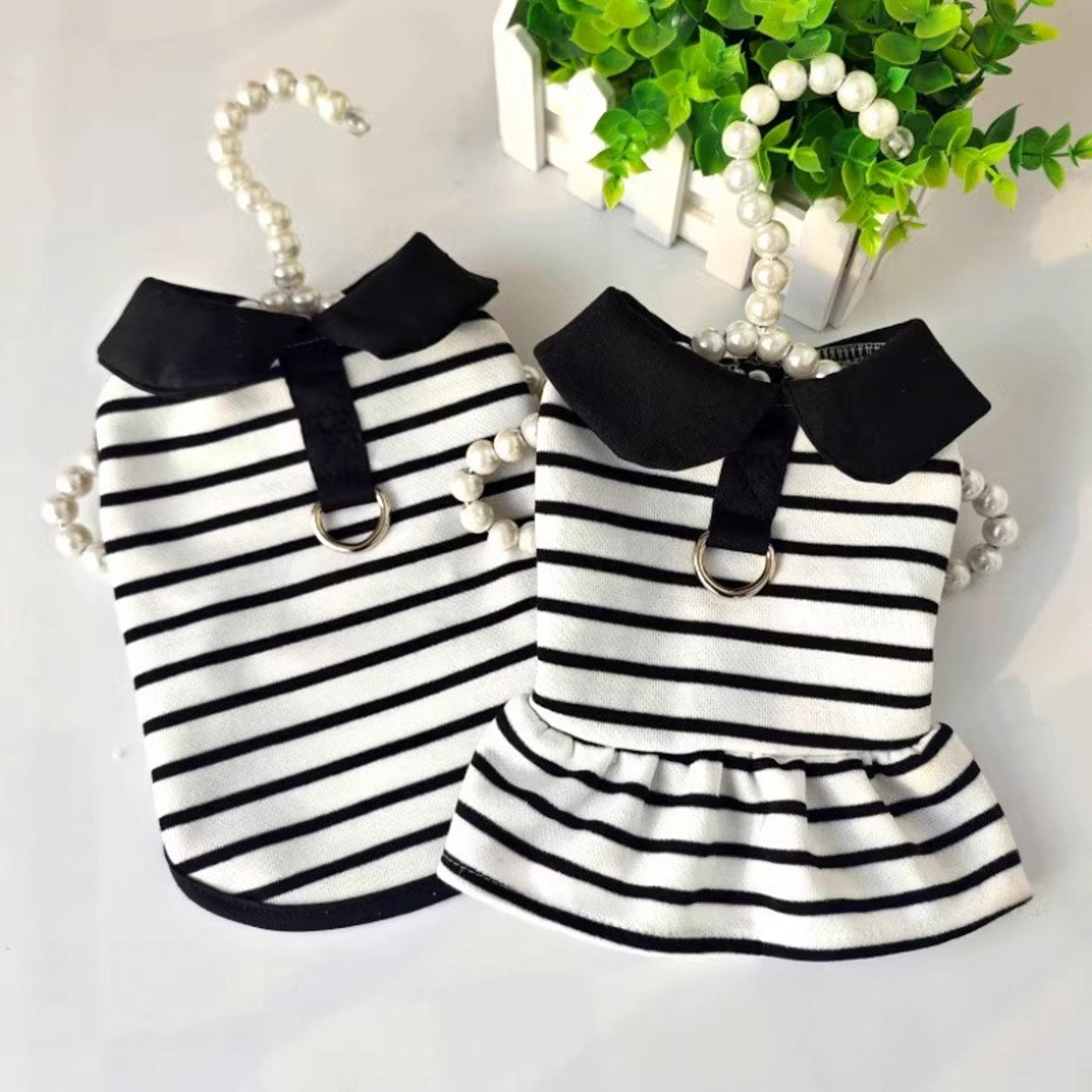 breathable striped dog t-shirt for small dogs soft spring puppy shirt