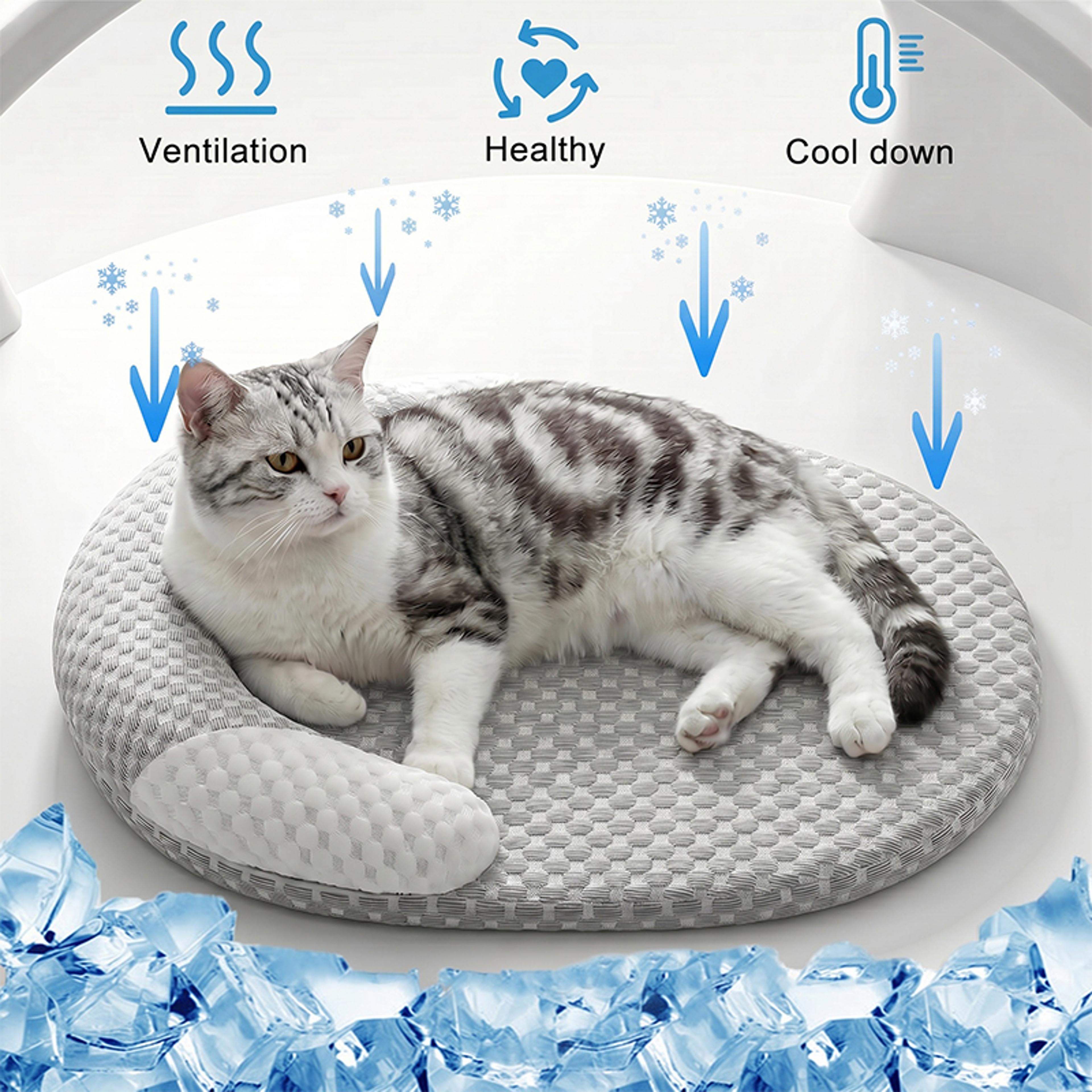 premium dog cooling bed with ice silk fabric & breathable pet nest for dogs and cats
