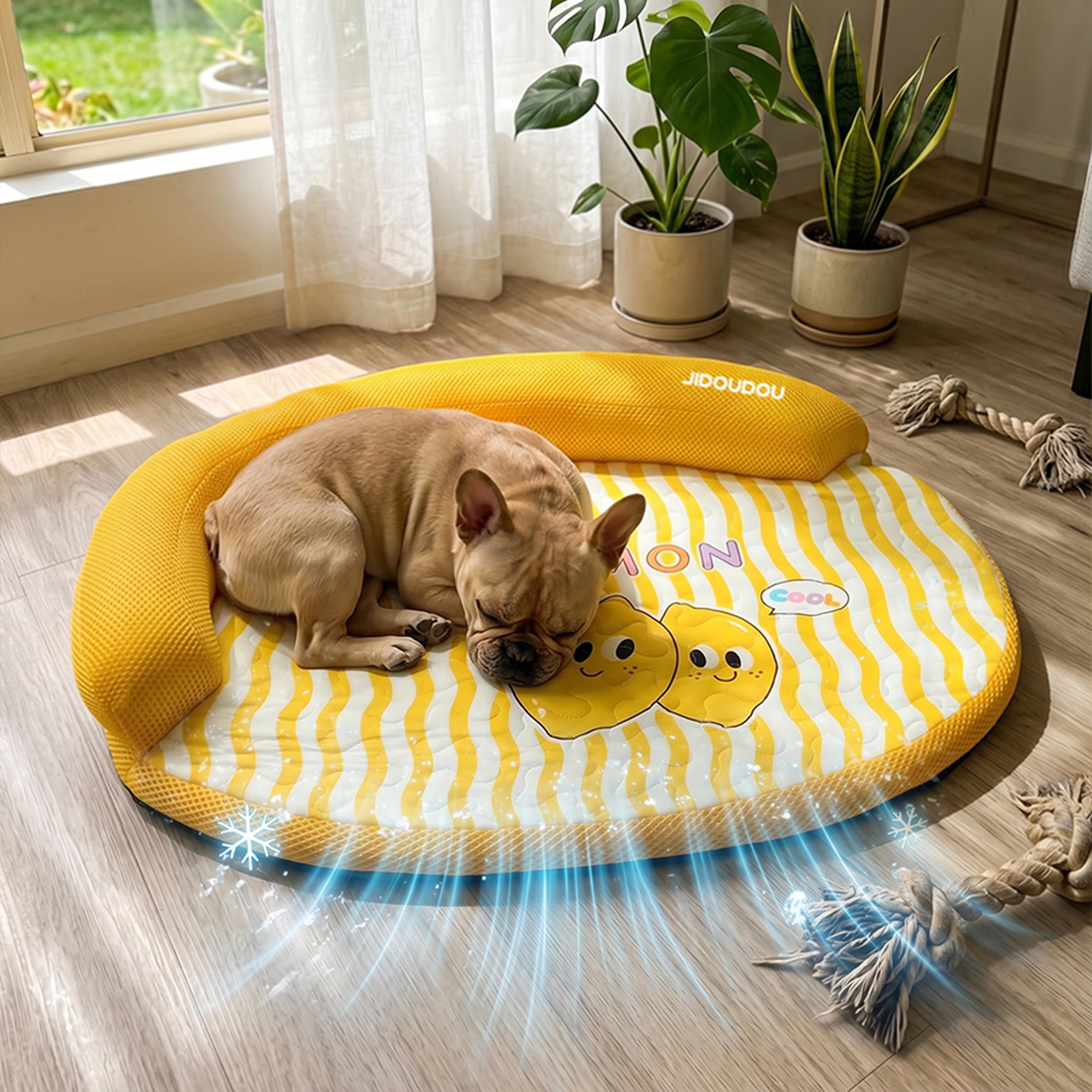 cooling dog sofa bed with removable washable cover for small & medium dogs and cats