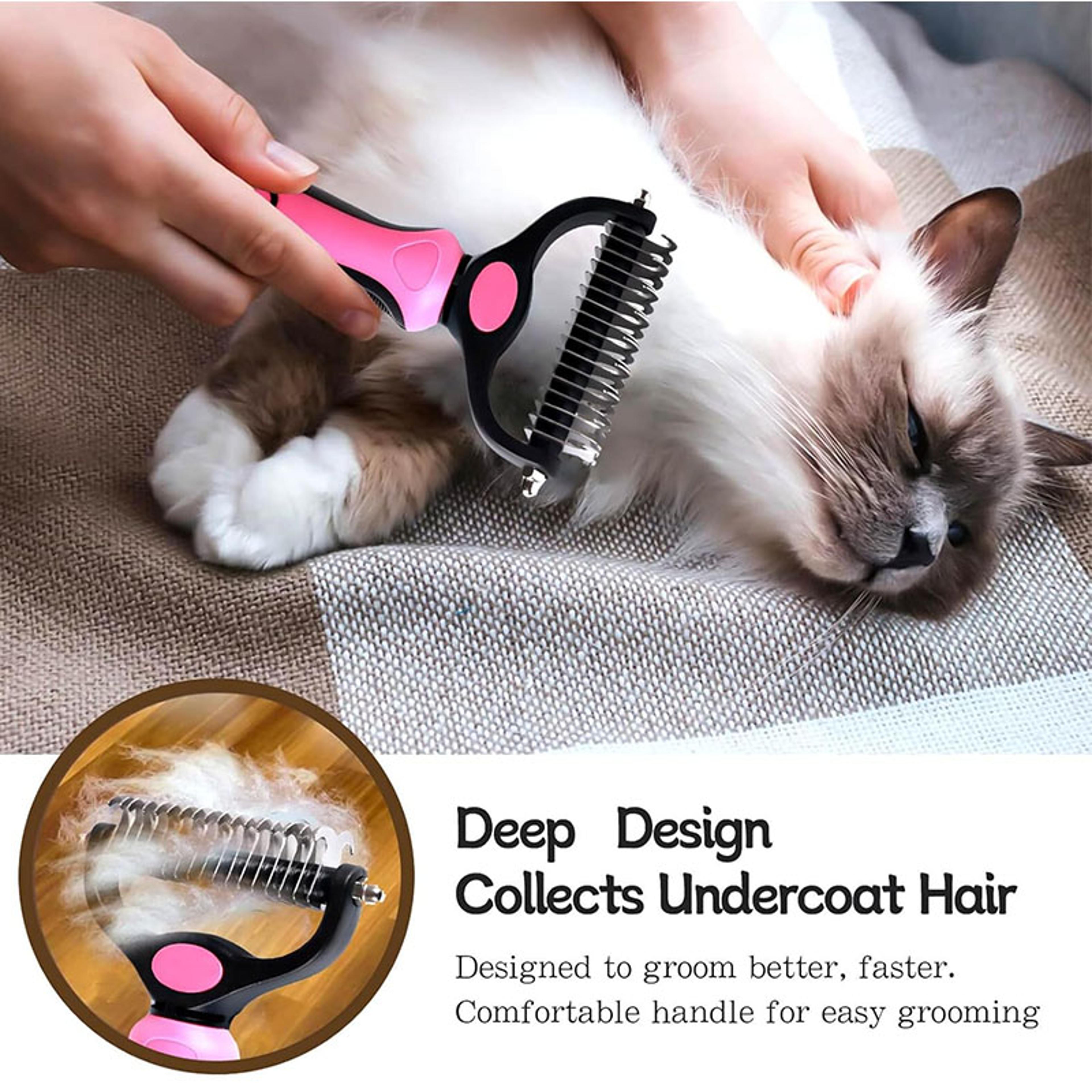 self cleaning pet brush for dogs & cats gentle grooming & easy hair removal comb