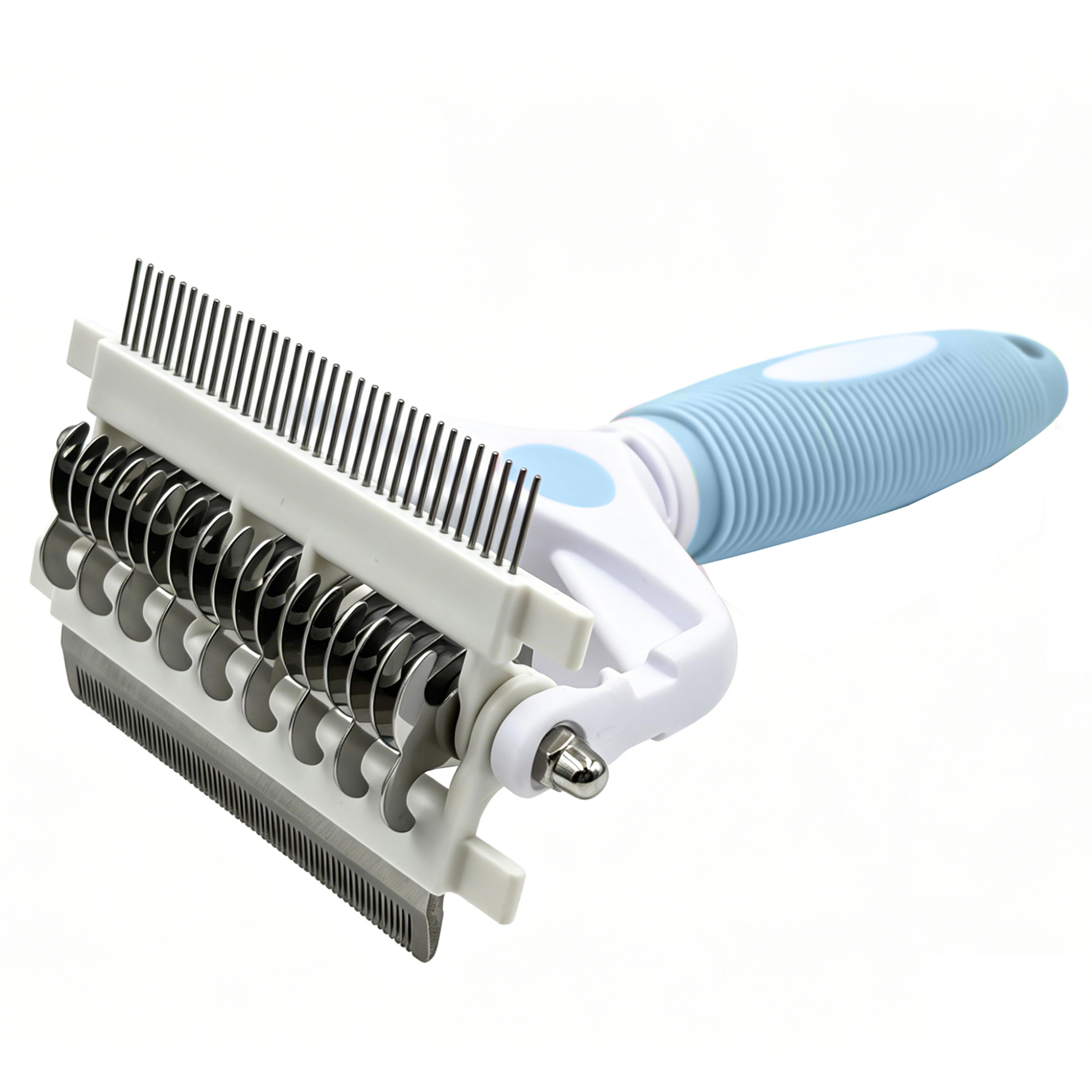 pet brush with stainless steel teeth for dogs & cats
