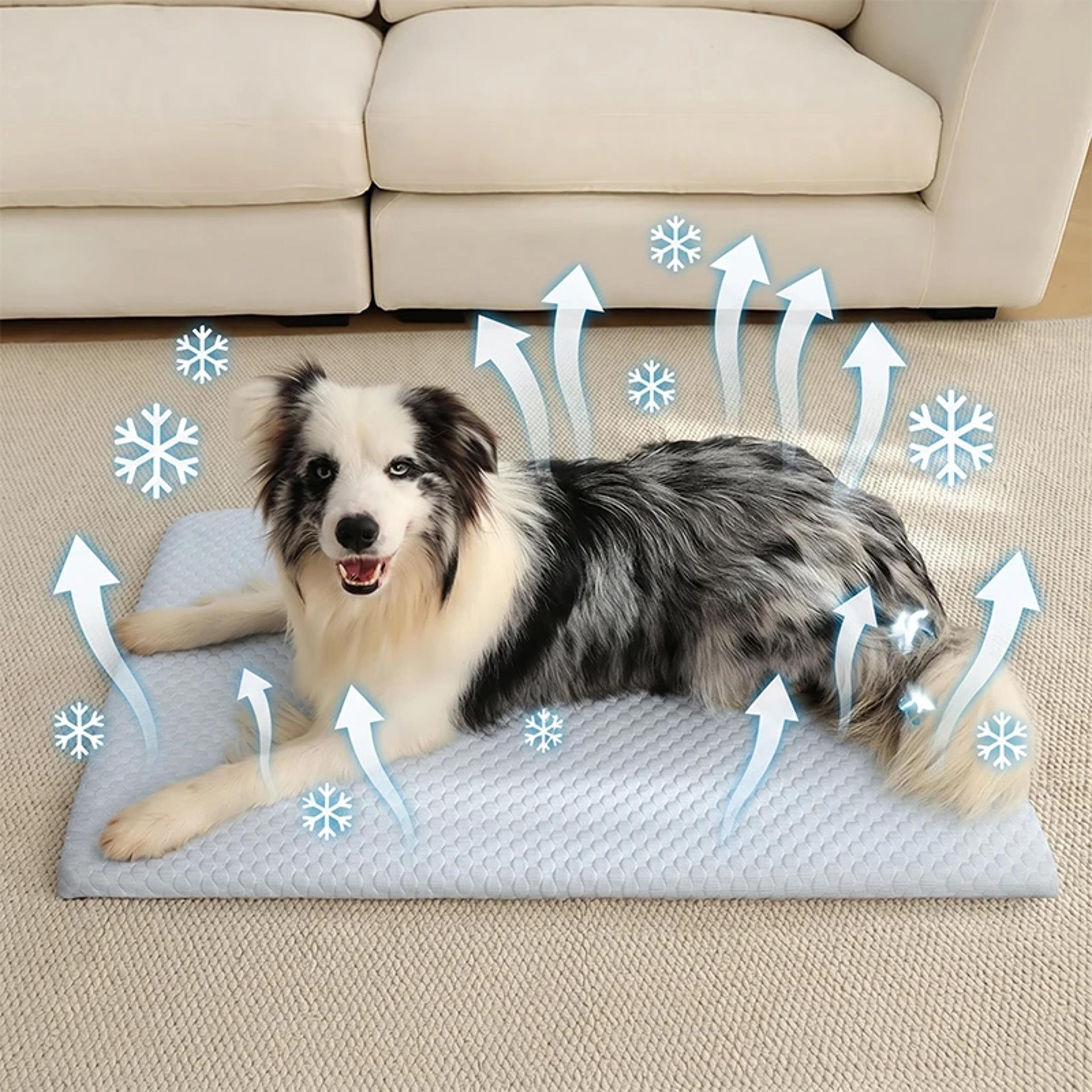 ice silk dog cooling mat breathable washable pet cooling pad non-slip bed for medium & large dogs & cats