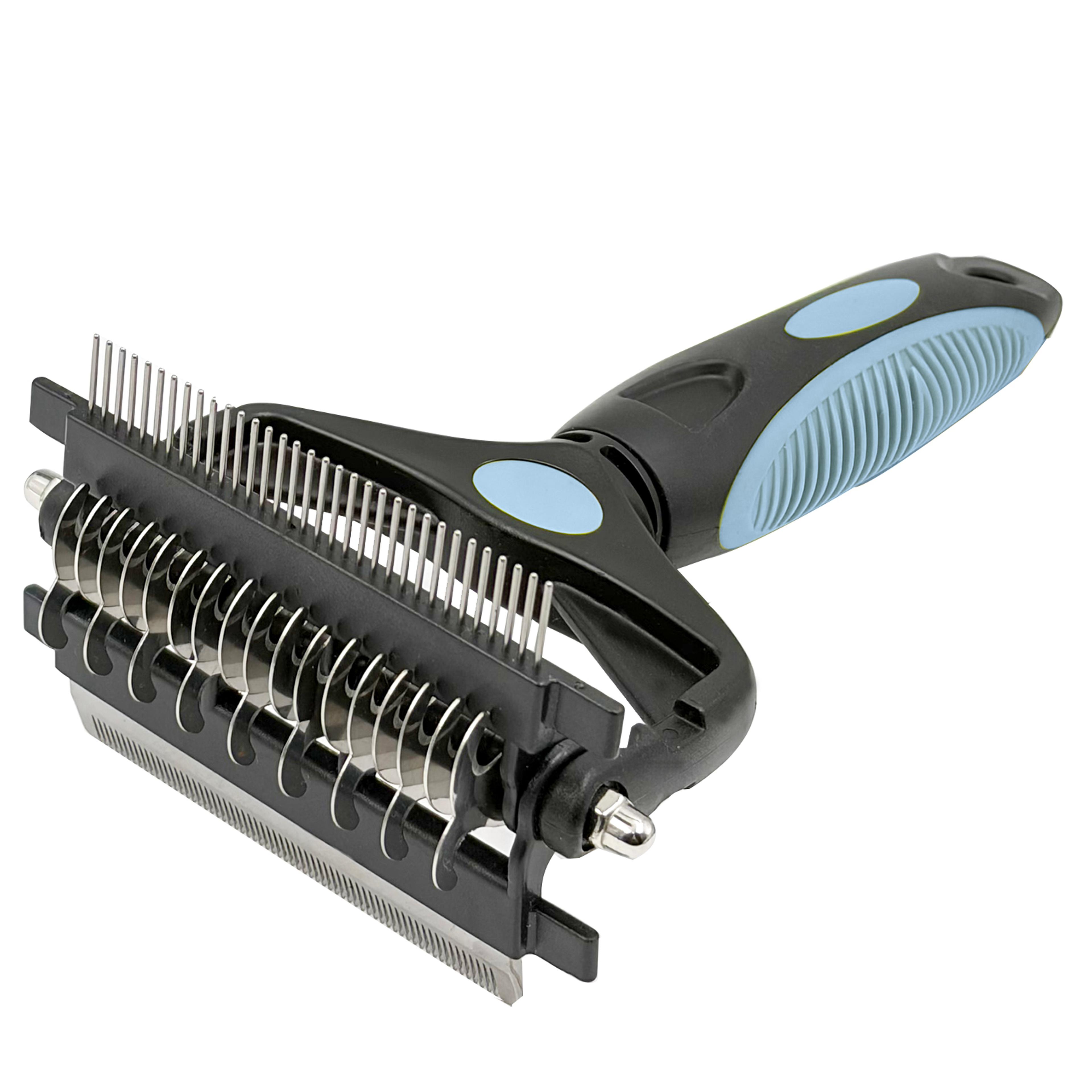 pet grooming brush with dog de shedding brush & de matting comb for dogs and cats