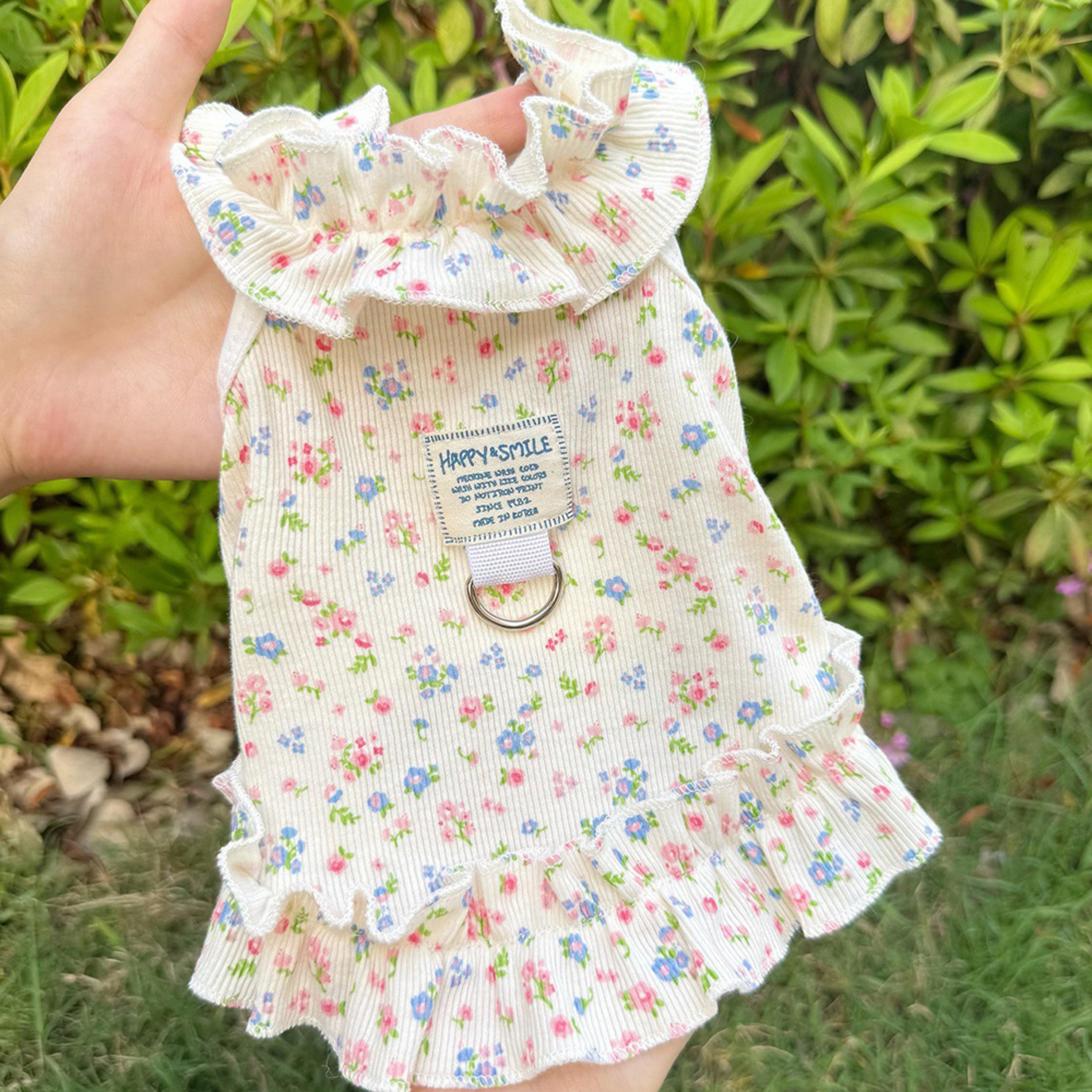 breathable small dog dress princess halter skirt for summer dogs & cats
