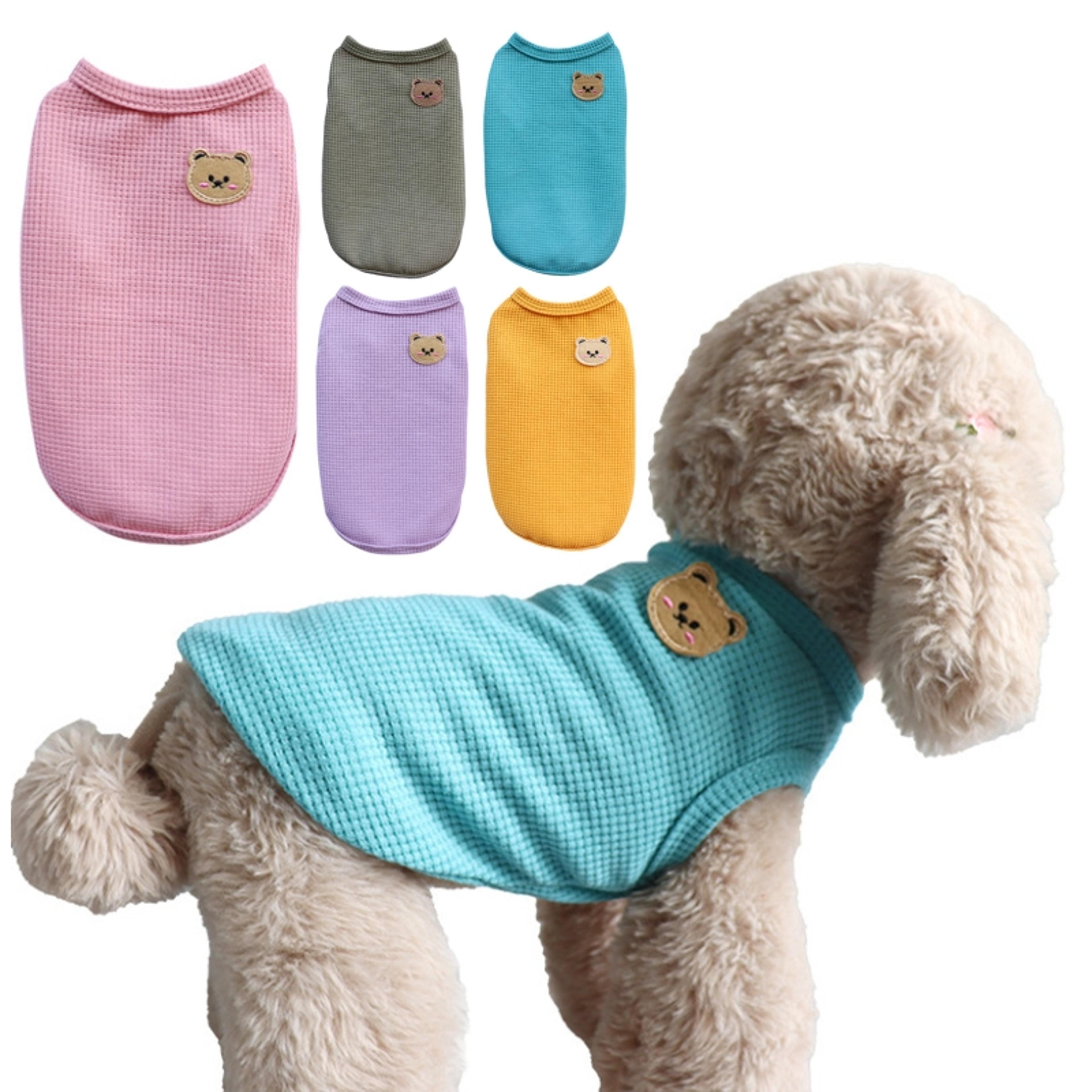 breathable waffle dog shirt lightweight pet vest for small dogs & cats