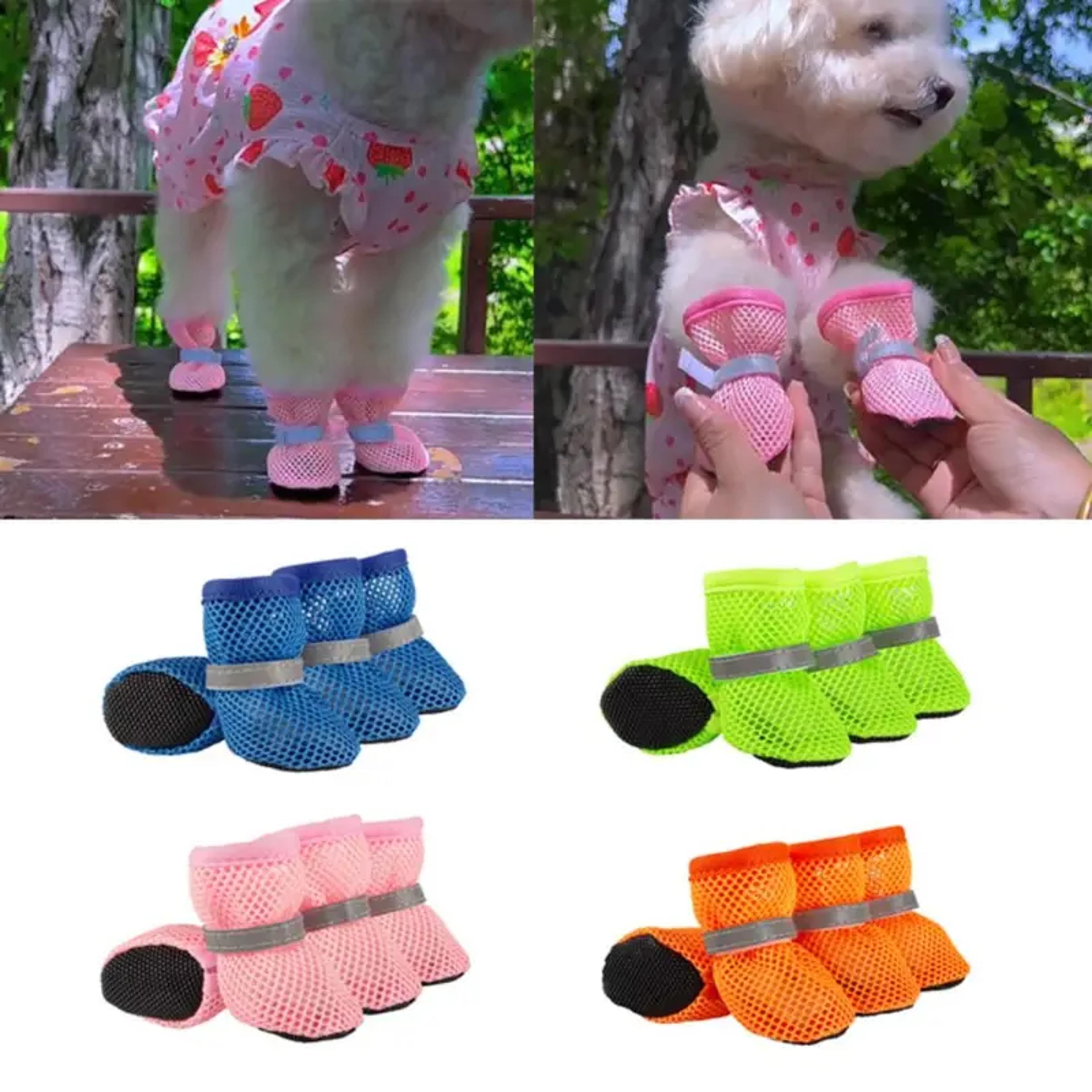 cooling dog boots for summer breathable dog shoes with reflective straps & soft anti slip soles