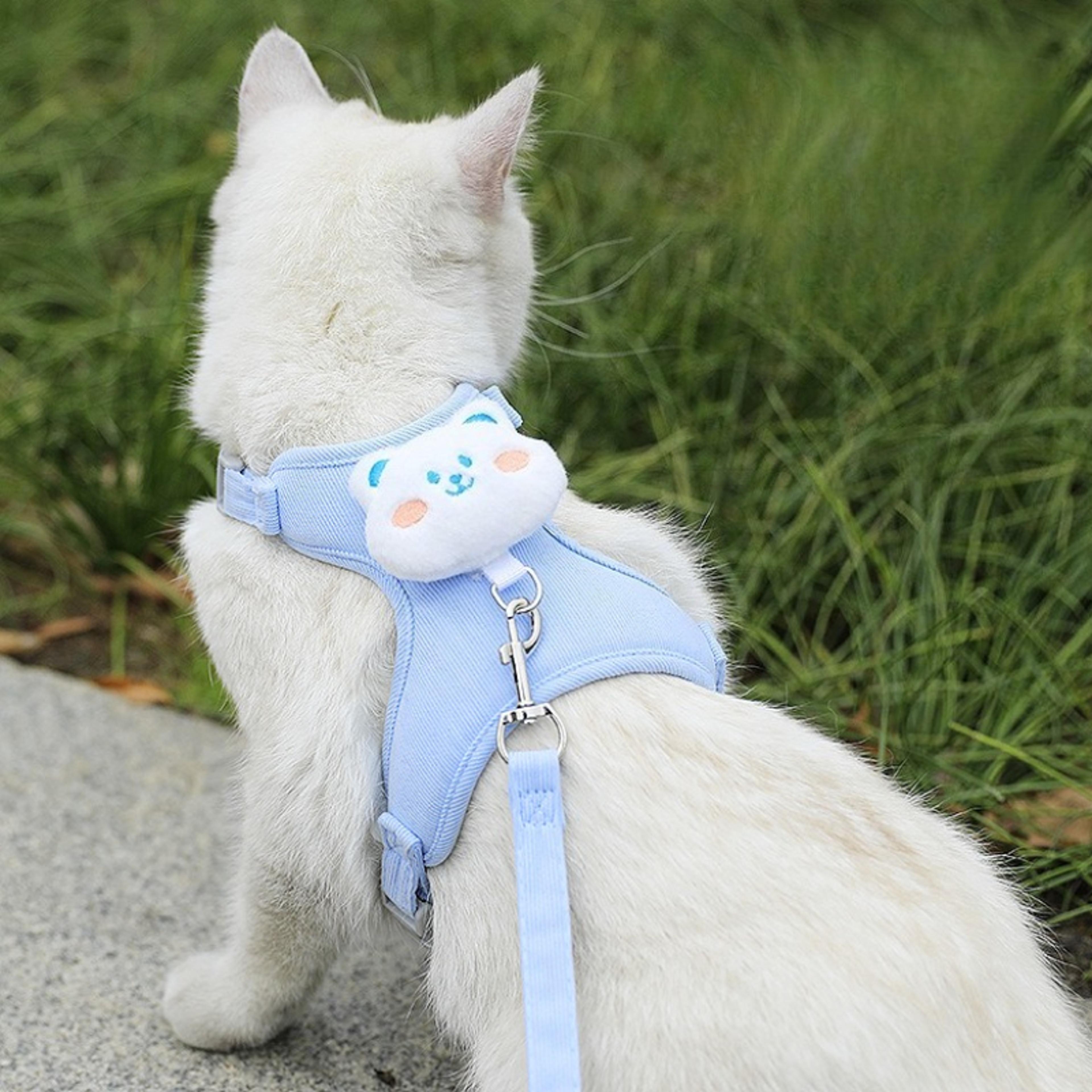escape proof cat harness and leash set adjustable cat harness for cats, kittens & small puppies
