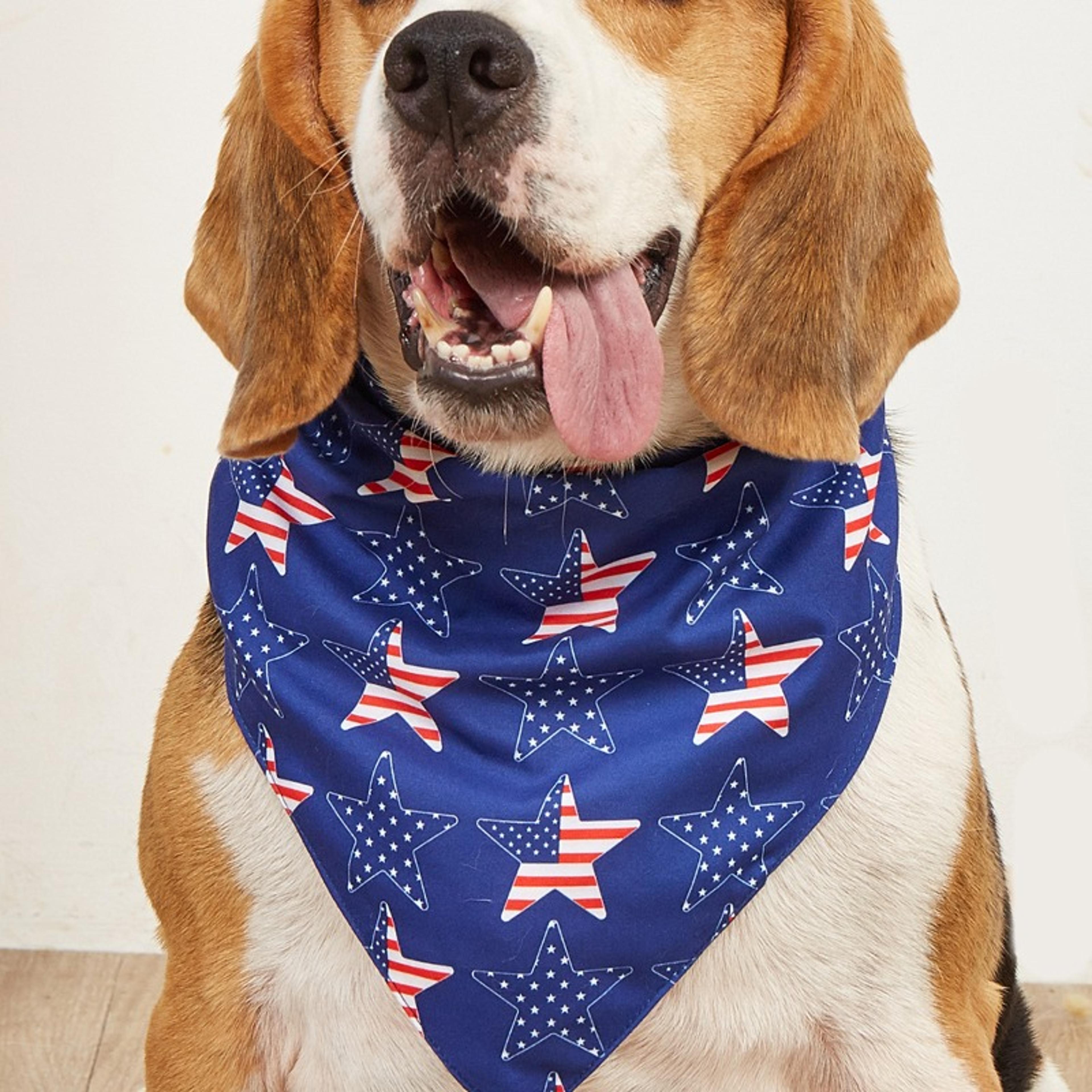 patriotic dog bandana washable pet triangle scarf