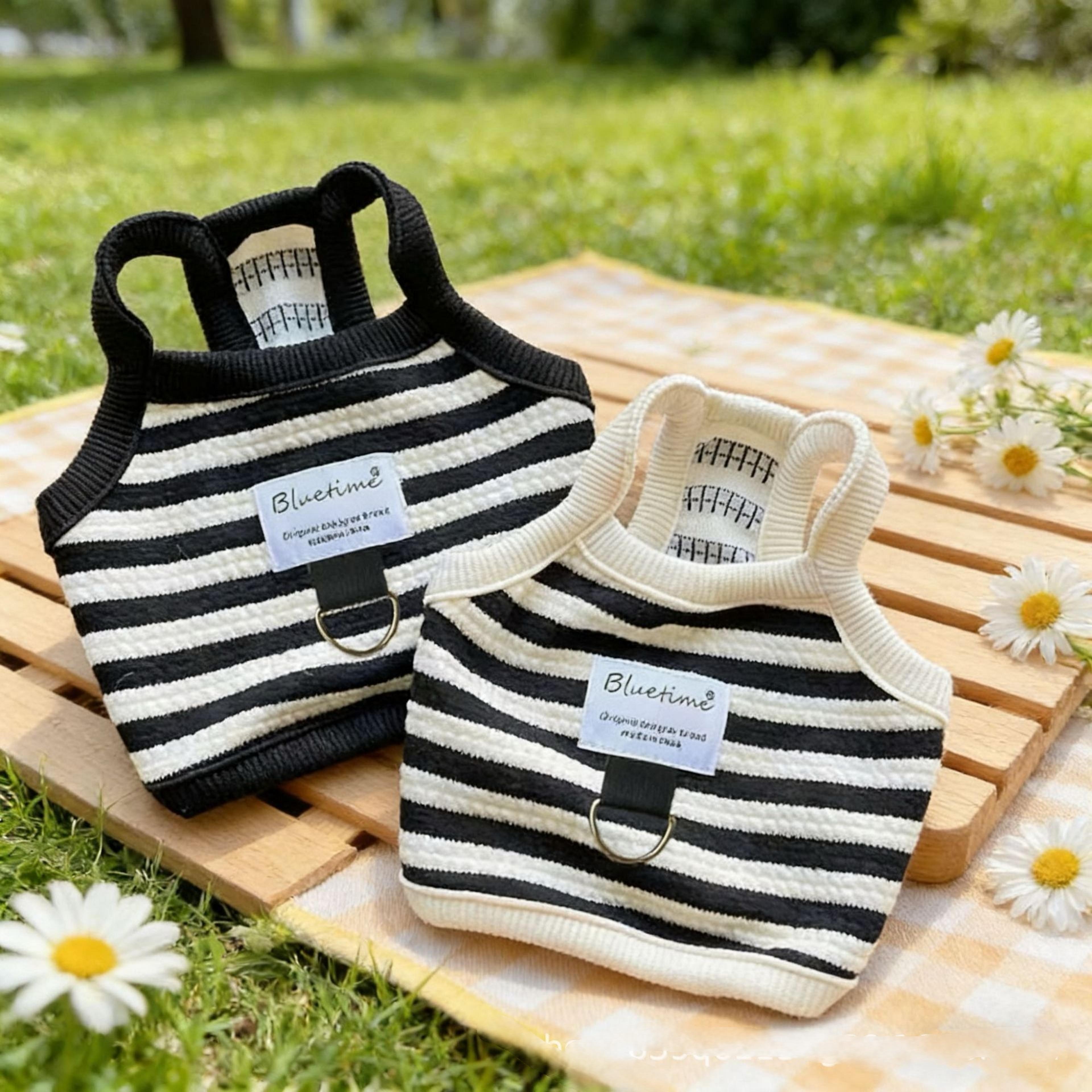striped cotton dog vest breathable small dog shirt for puppies & chihuahuas